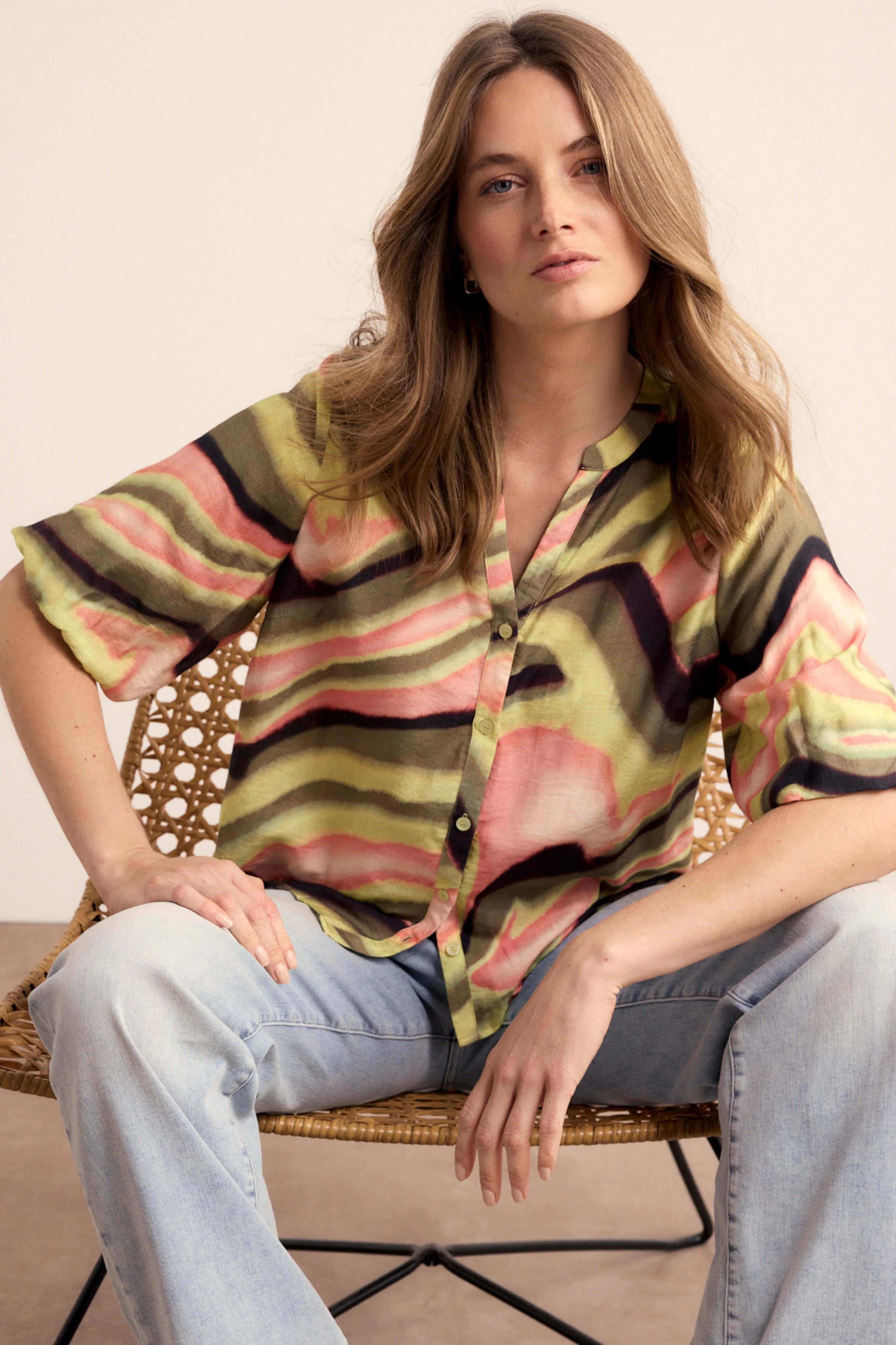 Blouse Sunset Desert Print Multi Colours C18-19-301 2 - Image 6