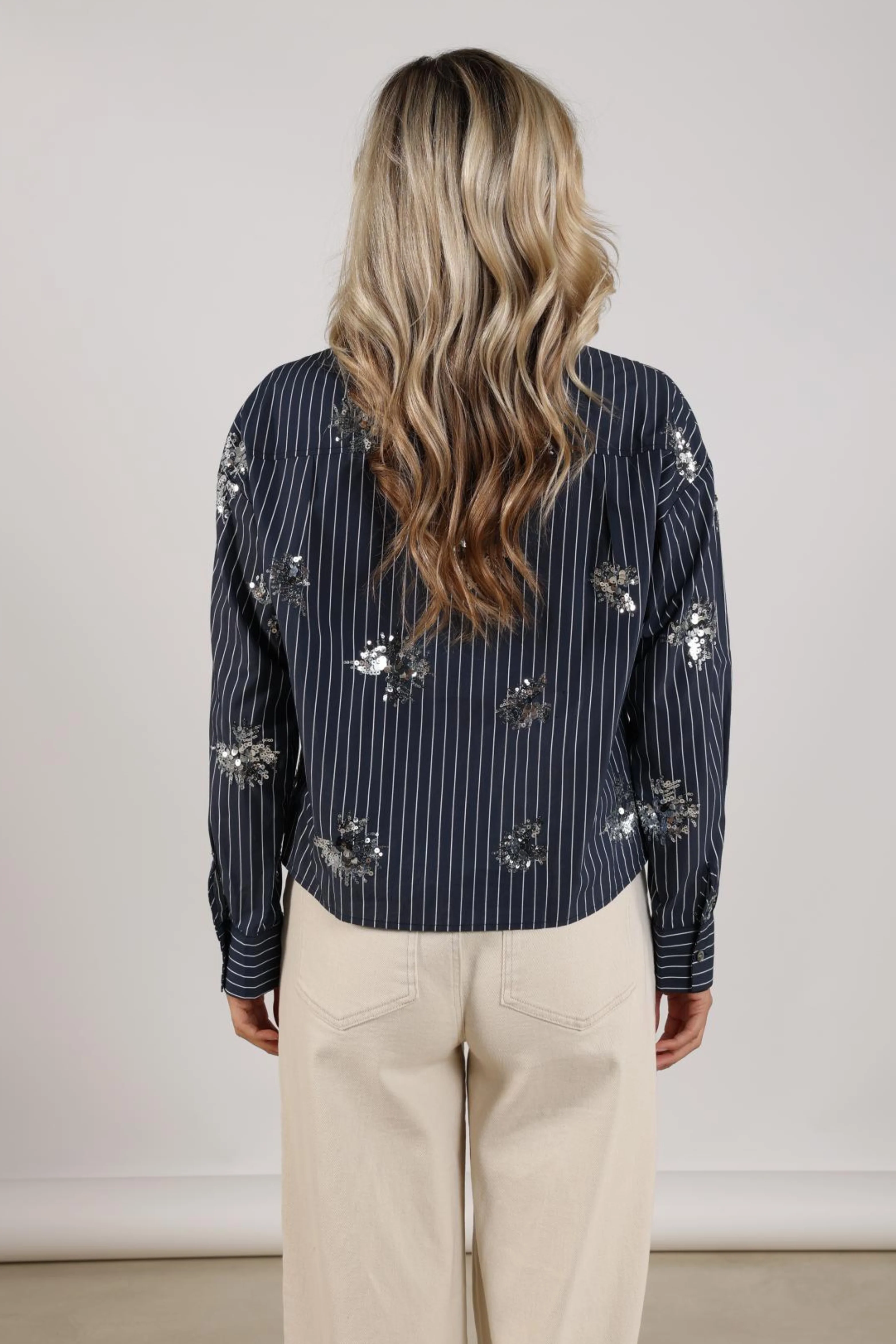Blouse Tessa Paillet Navy NKS02151 - Image 5
