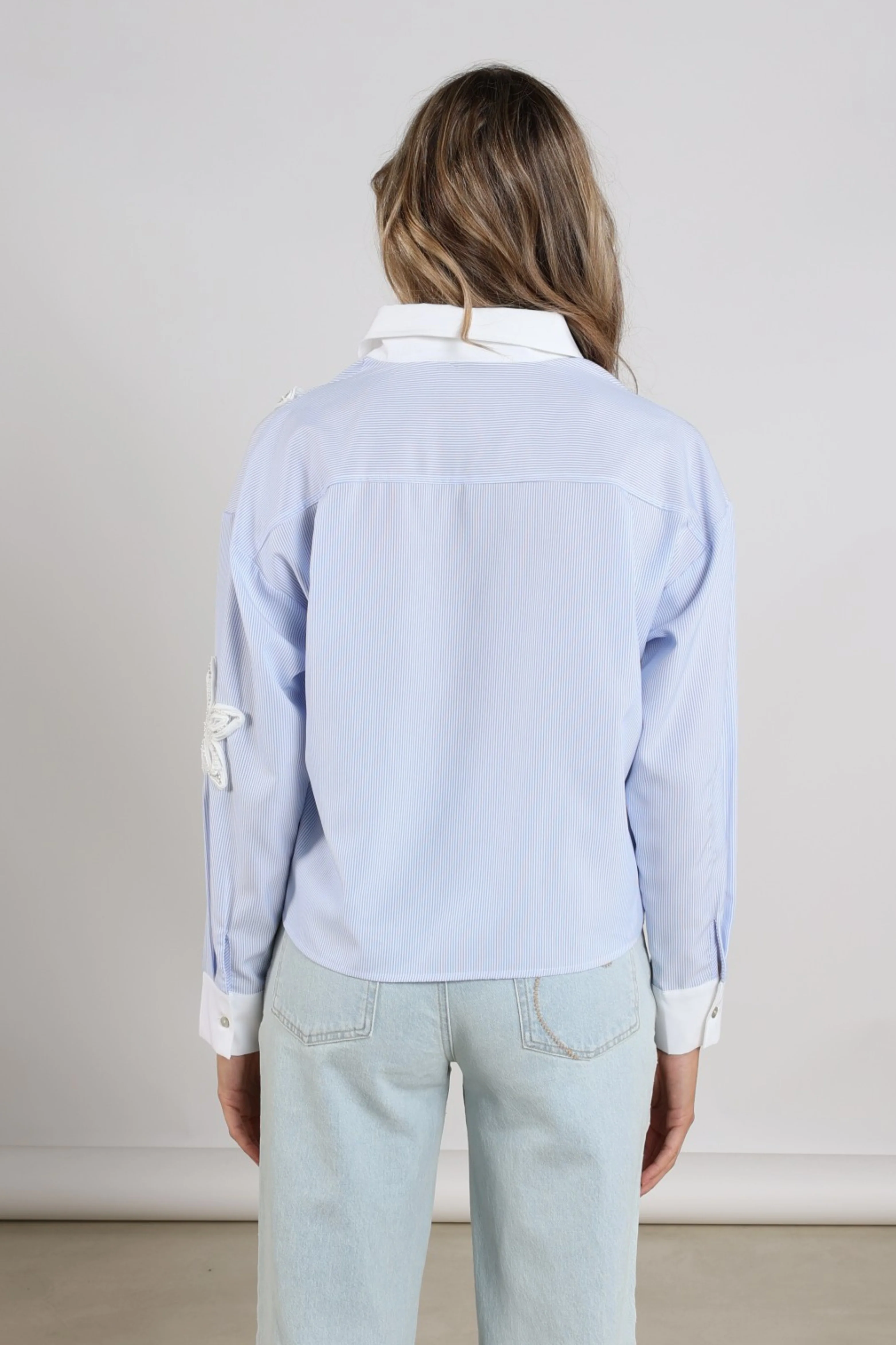 Blouse Tessa Stripe Offwhite Cloudy NKS02218 - Image 6