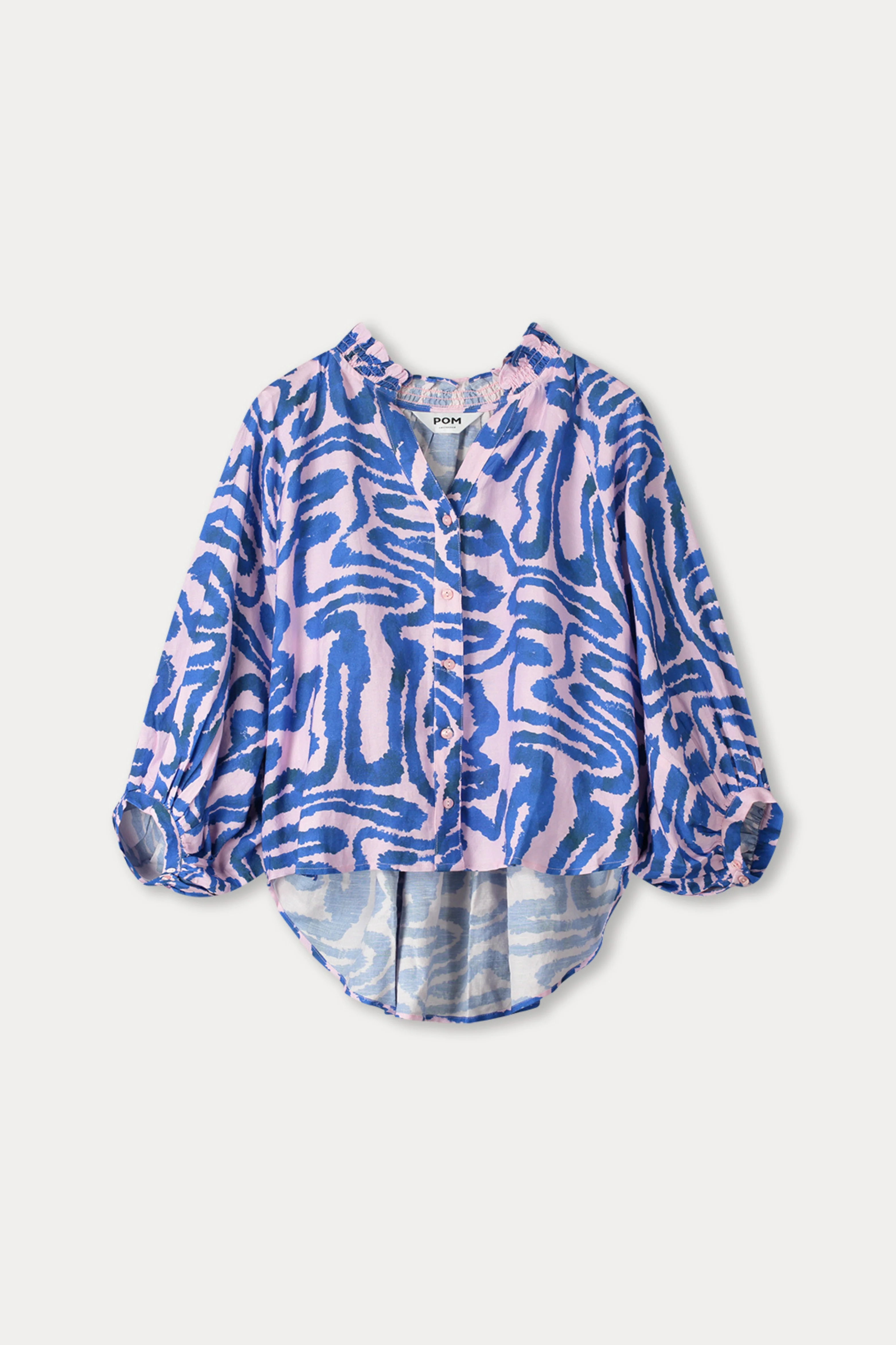 Blouse Waves Pink Linen Multi Colour SP9549 - Image 3