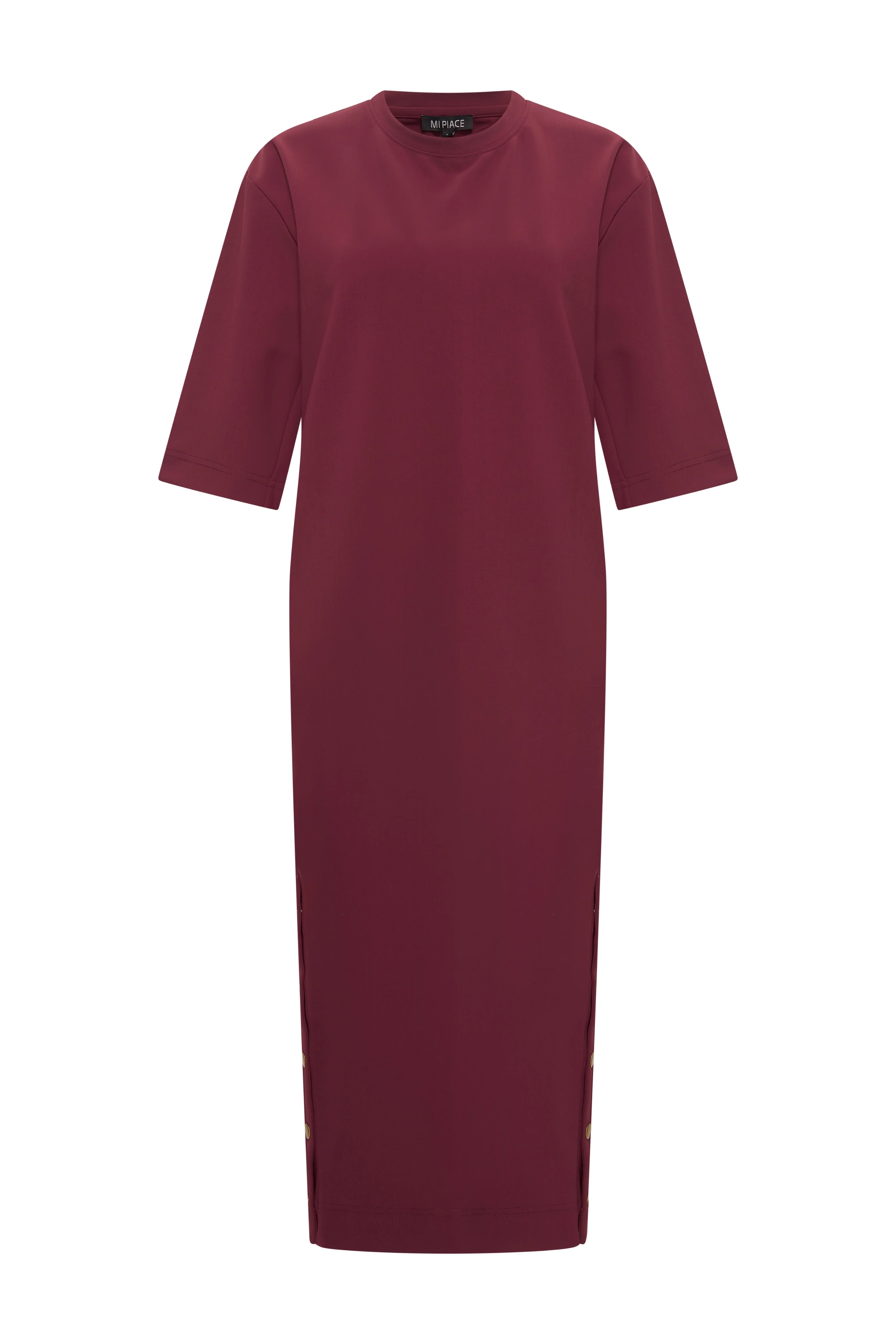 Bonded Travel Jurk Burgundy 202692 - Image 2