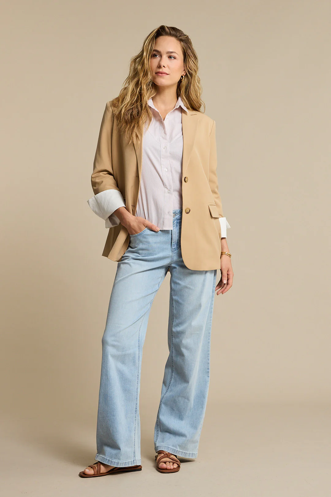 Broek Brielle Flare Denim Light Blue SRB4846 L33