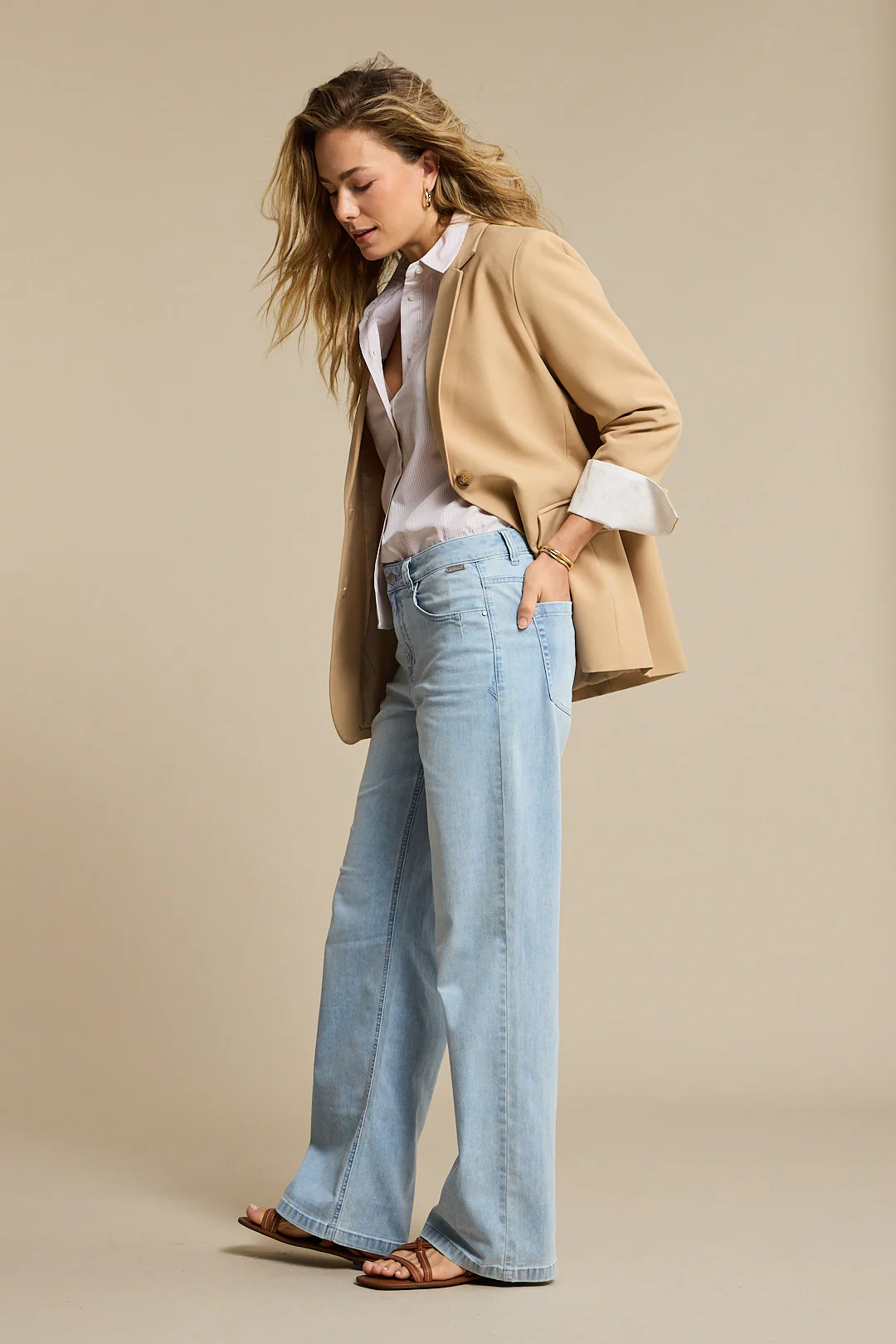 Broek Brielle Flare Denim Light Blue SRB4846 L33 - Image 2