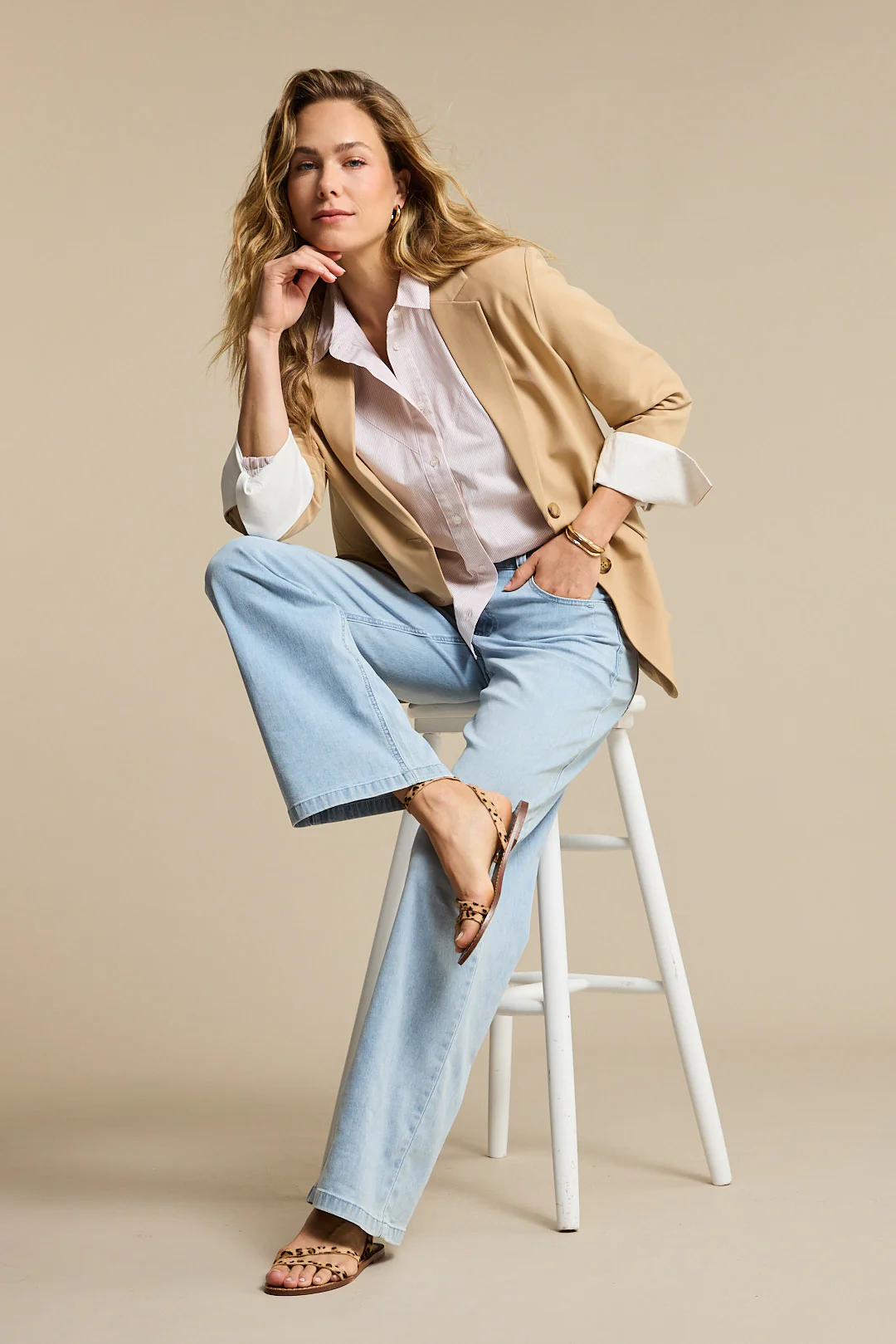 Broek Brielle Flare Denim Light Blue SRB4846 L33 - Image 3