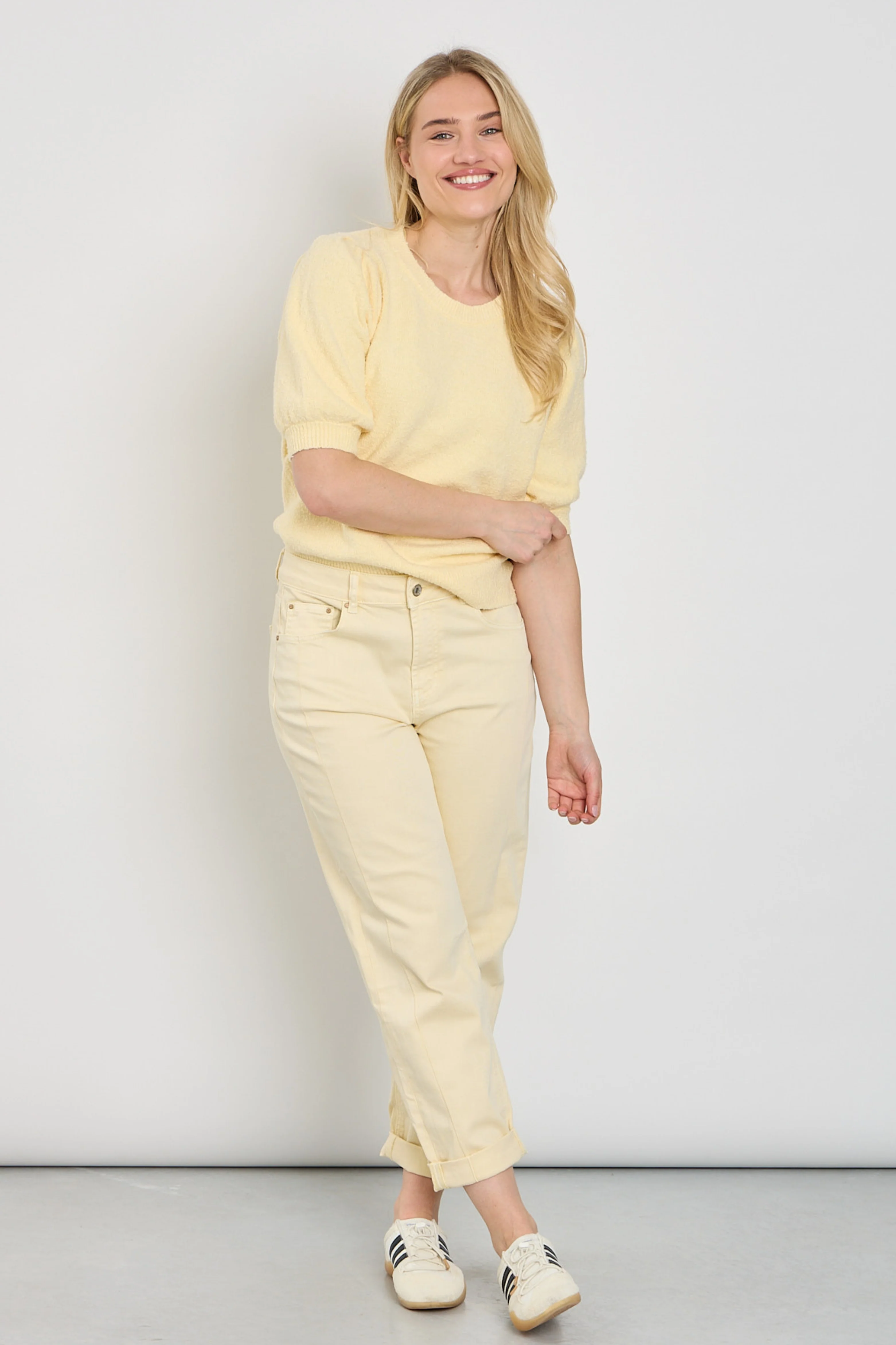 Broek Caitlina Sidepatch Colour Butter Yellow SRB4958 - Image 3