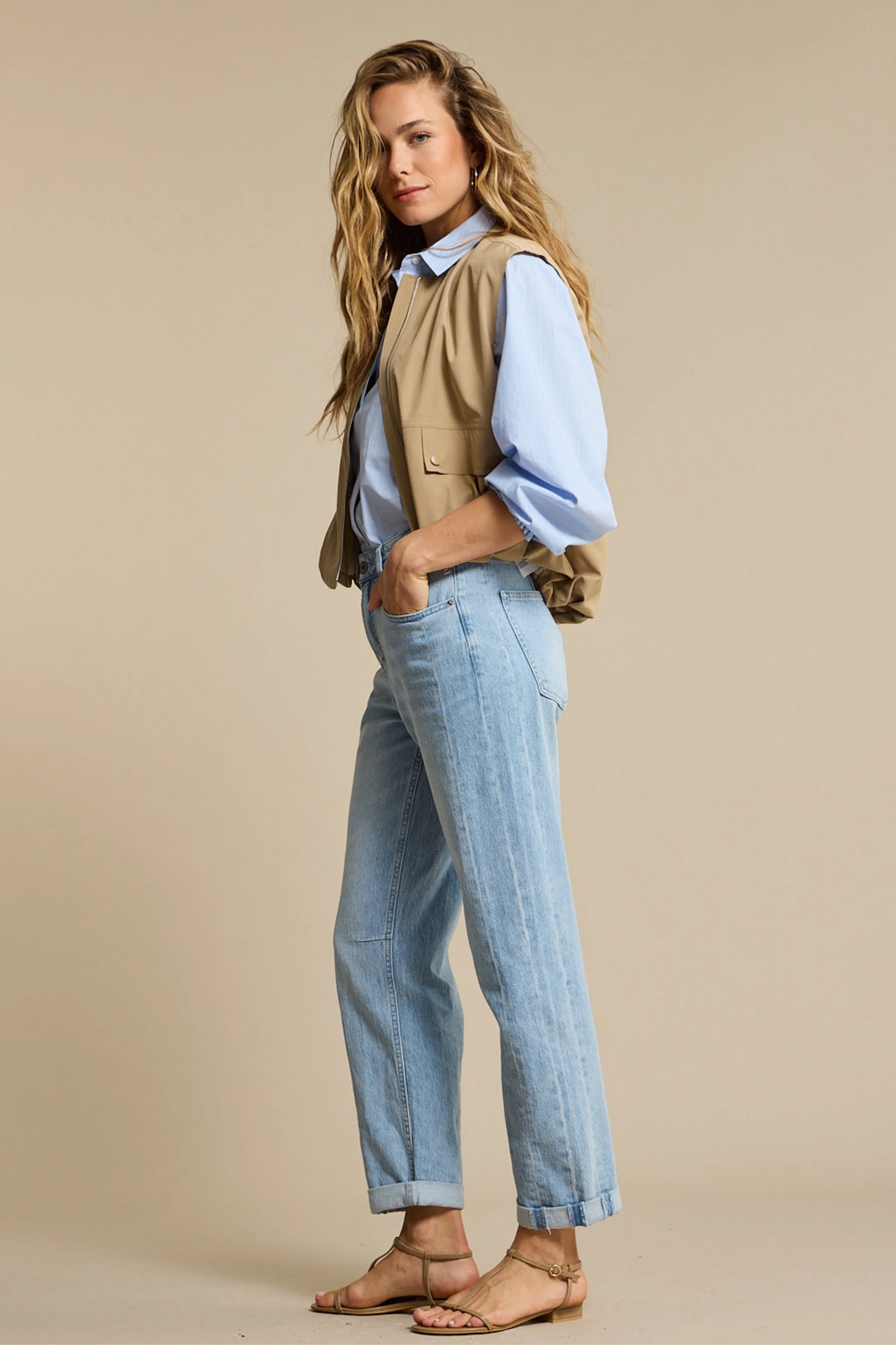 Broek Caitlina Sidepatch Light Blue SRB4824 - Image 8