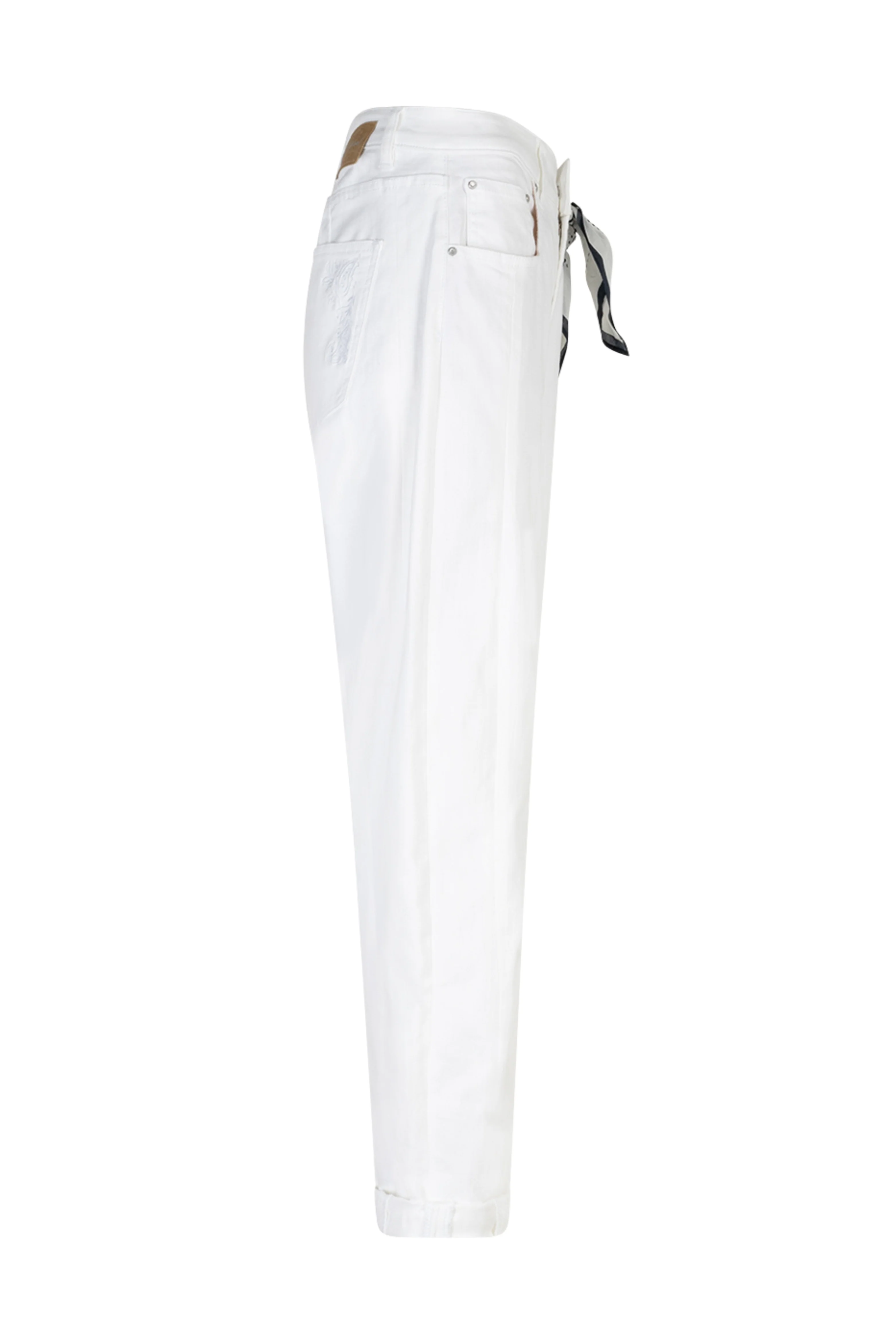 Broek Caitlina Sidepatch White SRB4905 - Image 6