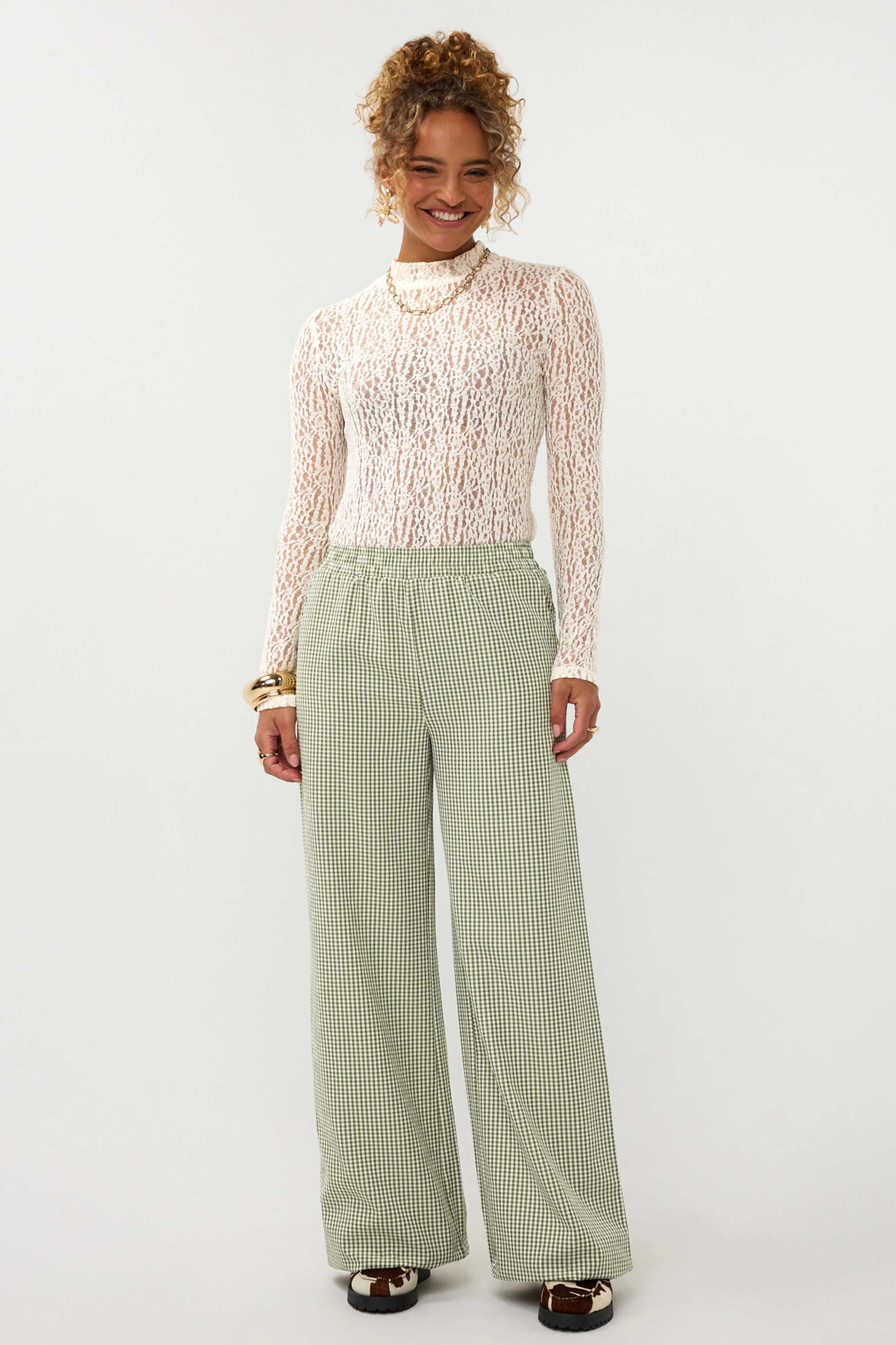 Broek Celeste Green Check Tall - Image 5