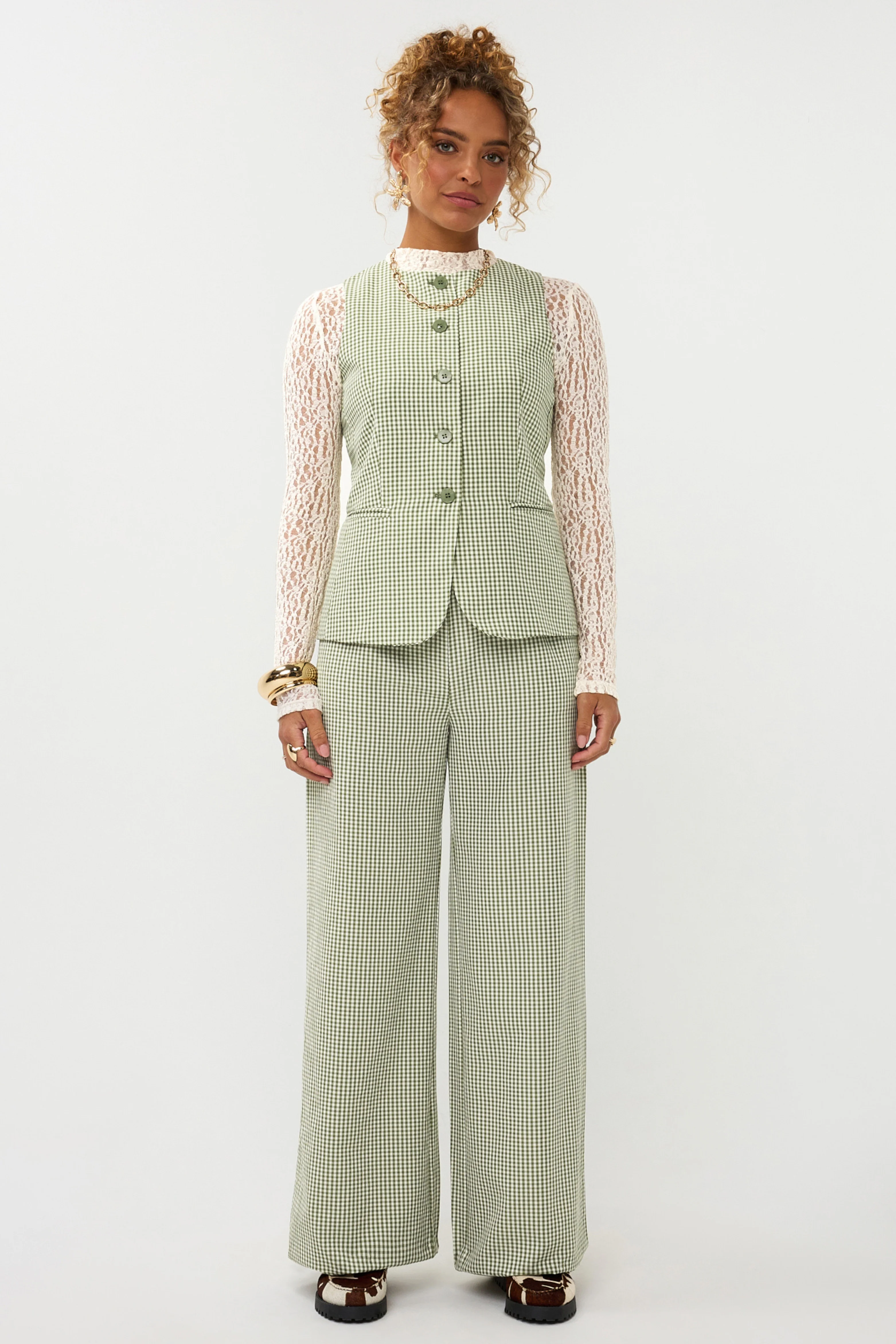 Broek Celeste Green Check Tall - Image 6