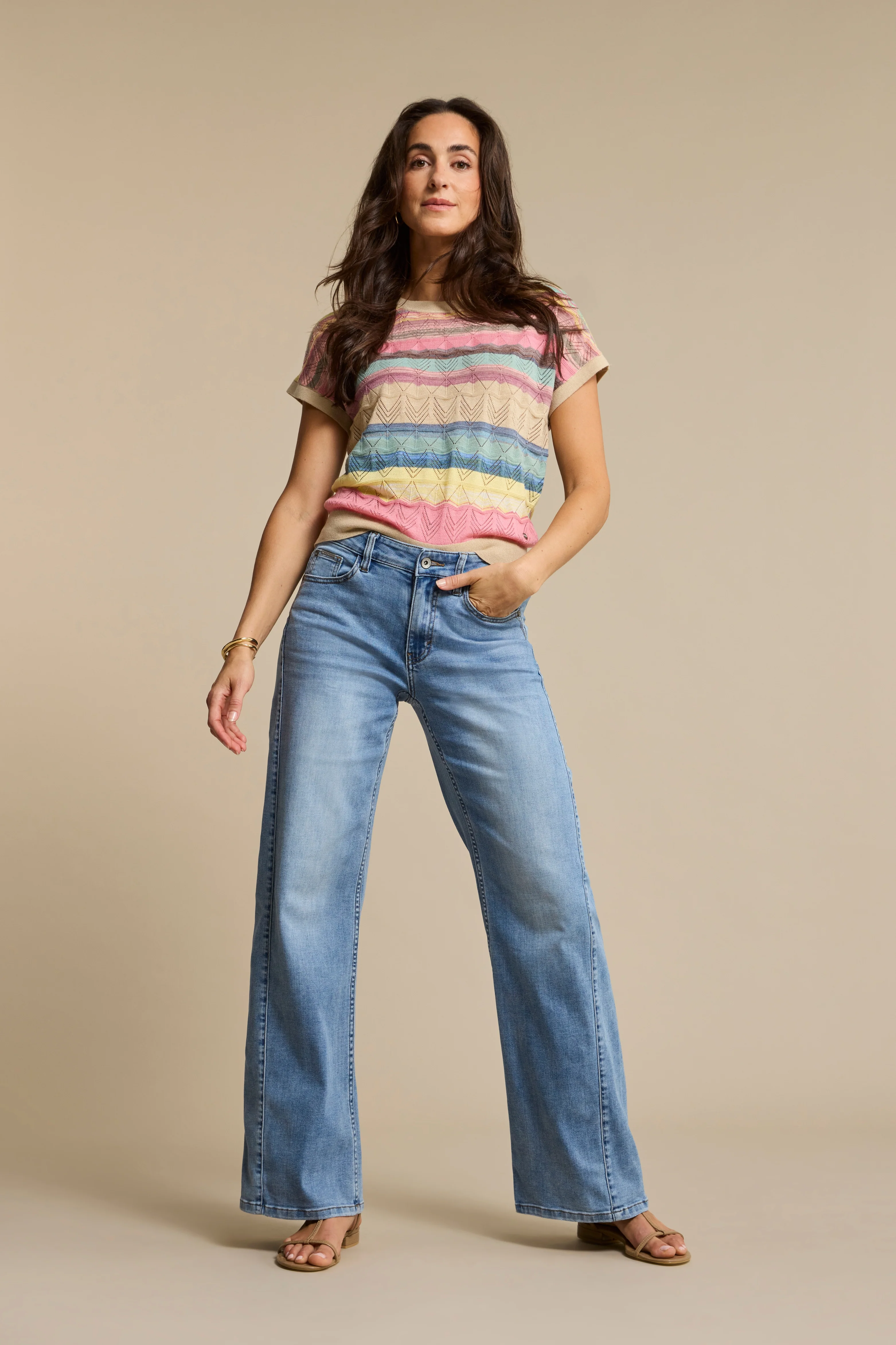 Broek Claudette Slanted Seam Light Blue SRB4907 L33 - Image 4
