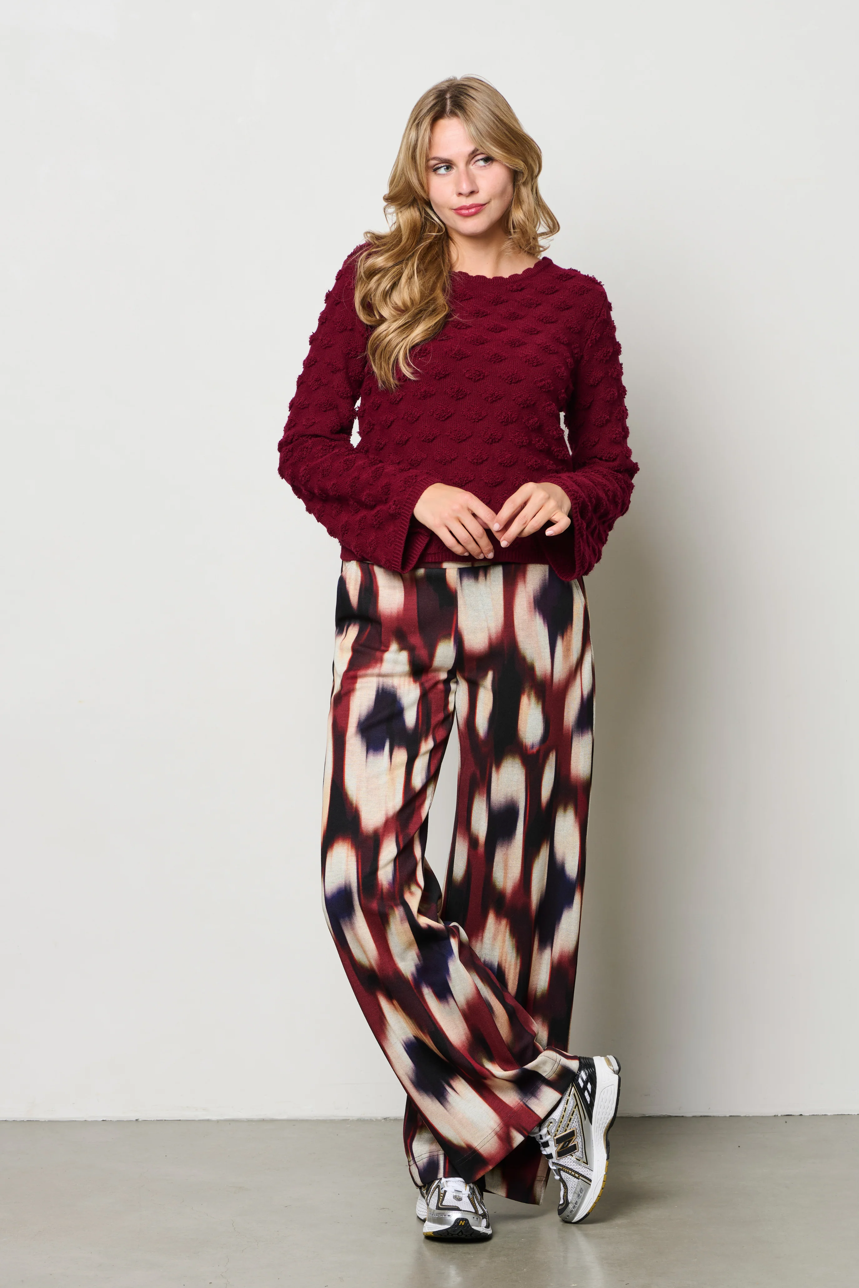 Broek Dawn Faded Big Wine Red Multi PA403 - Image 3