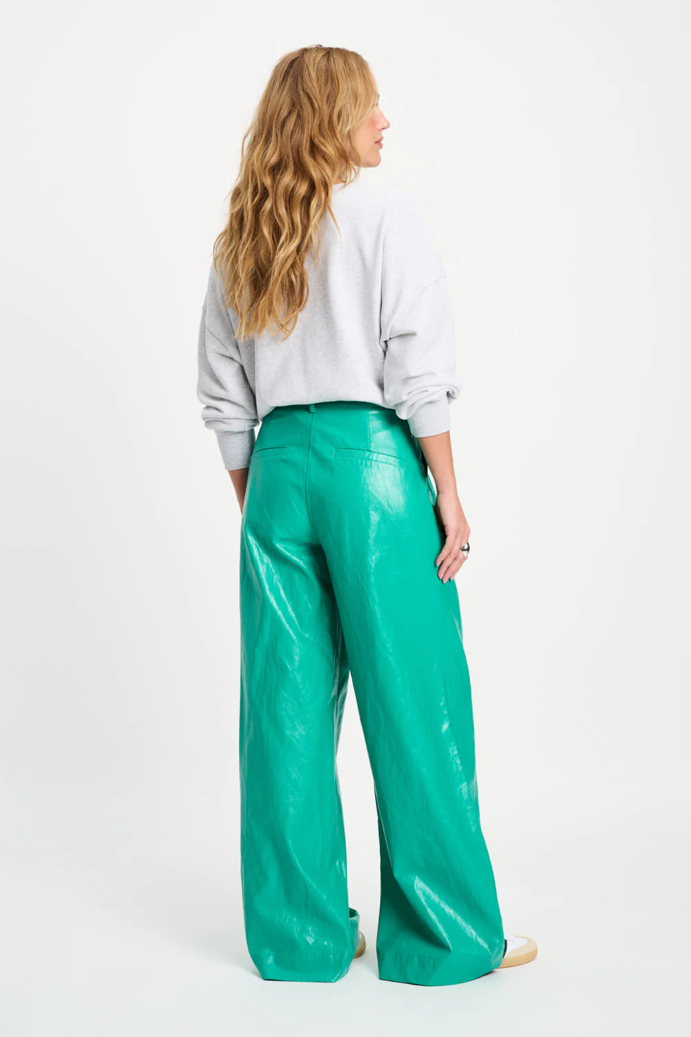 Broek Fake Leather Wander Green SP9456 - Image 3
