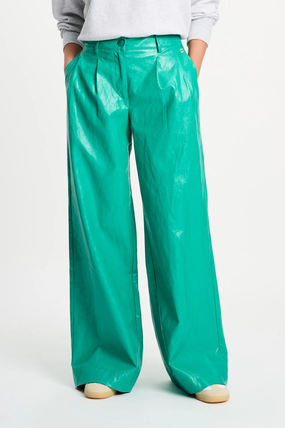 Broek Fake Leather Wander Green SP9456 - Image 6