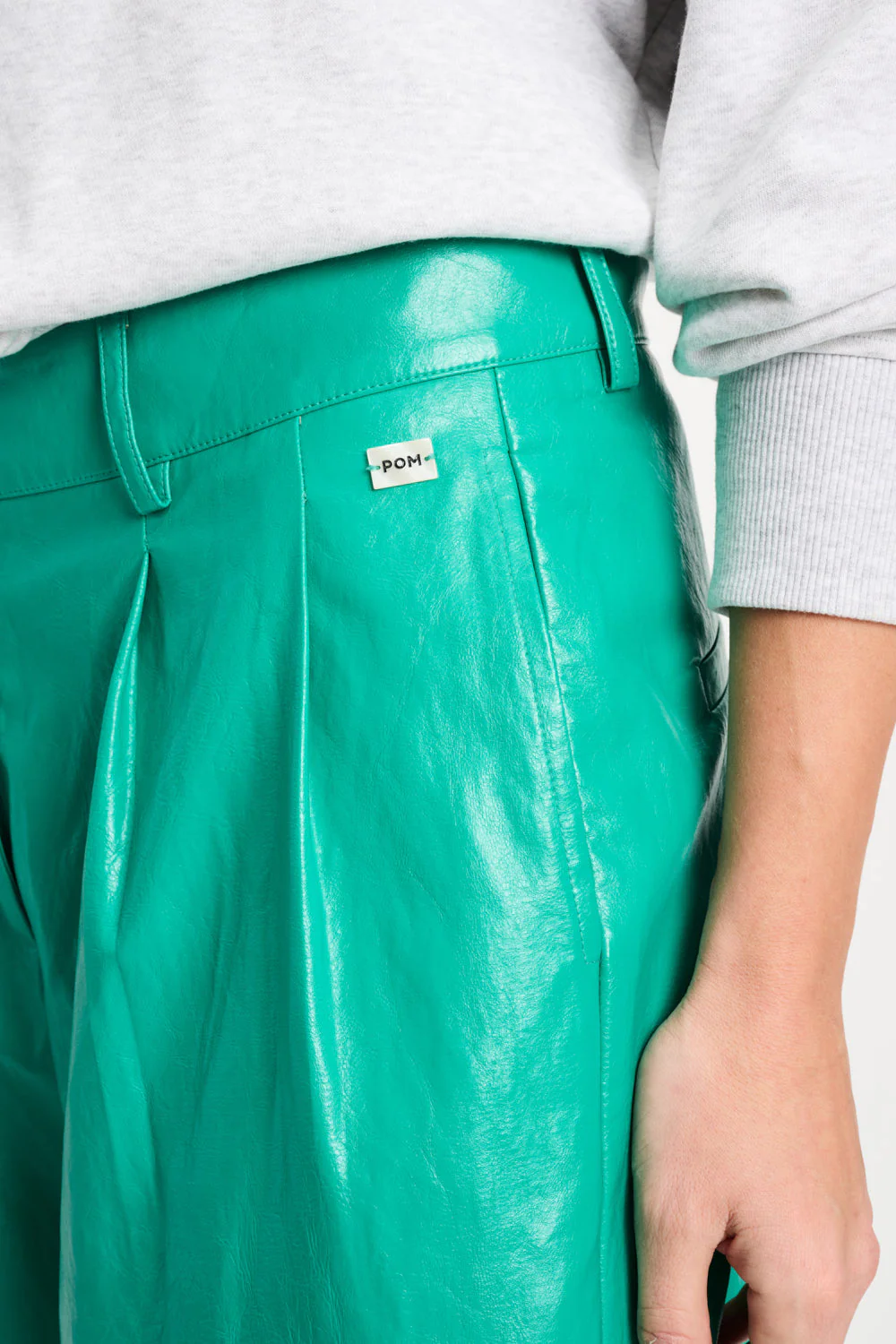 Broek Fake Leather Wander Green SP9456 - Image 7