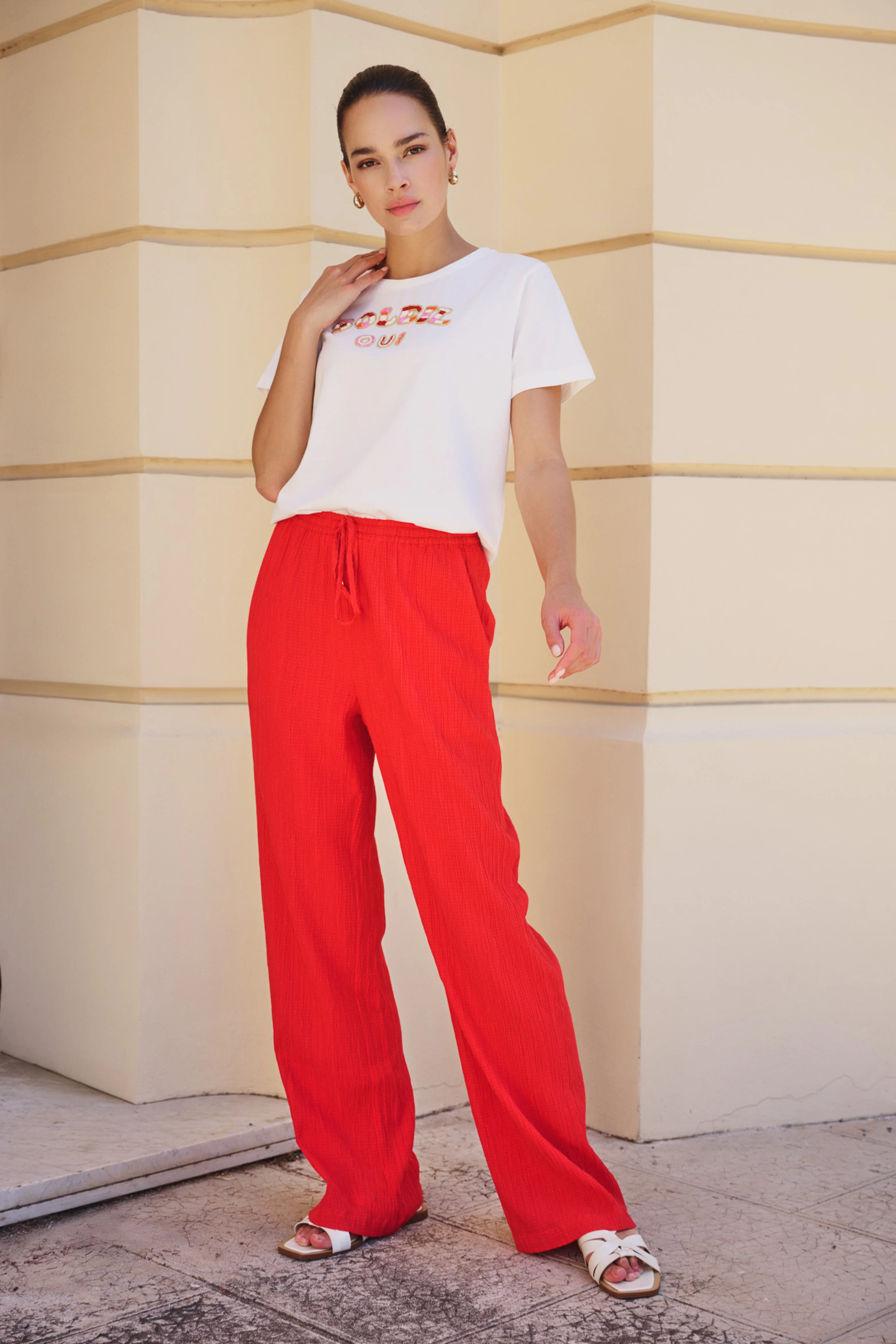 Broek Fancy Crinkle Red HS26.10235 - Image 3