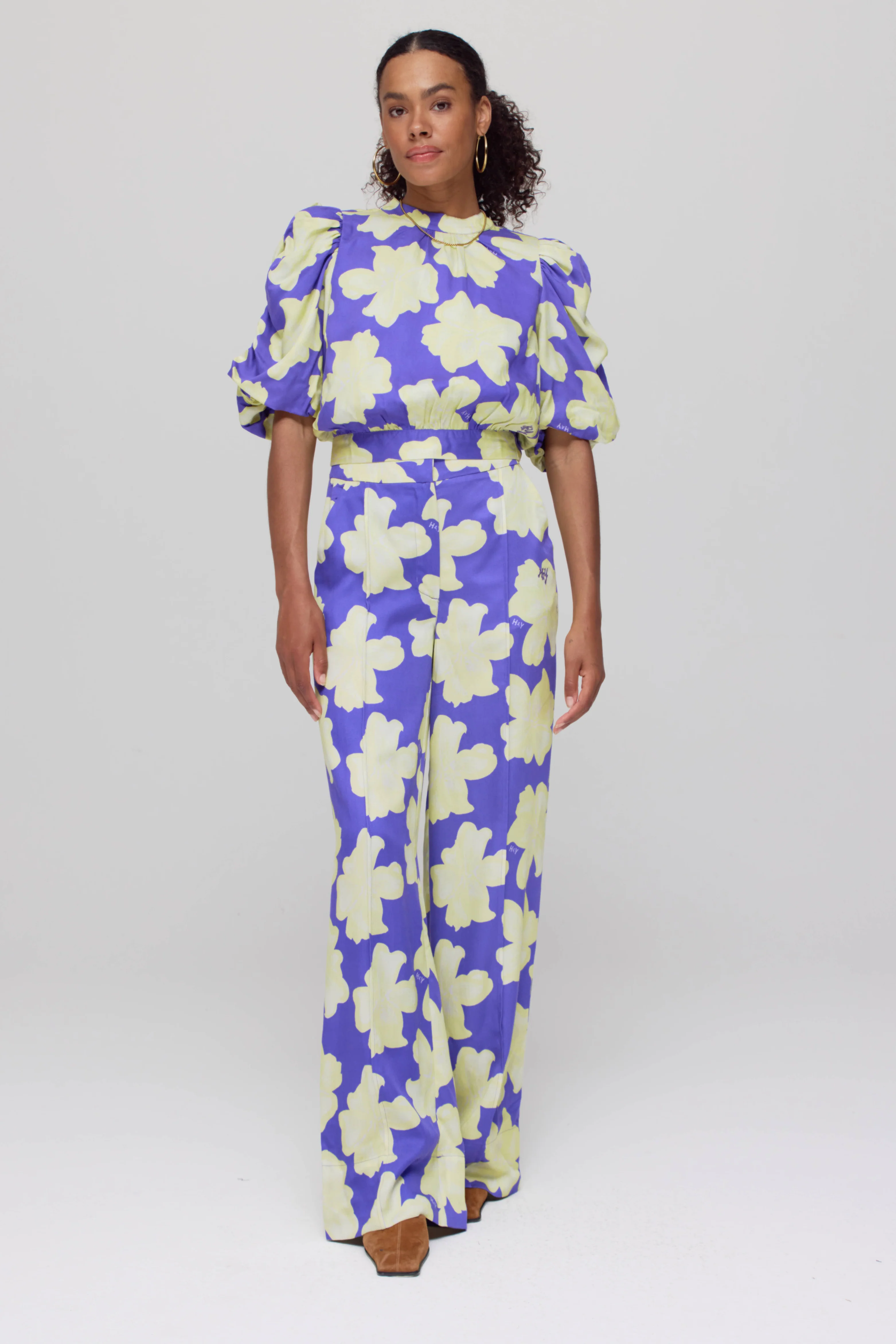 Broek Holly Bold Flower Lemonade AW25C103
