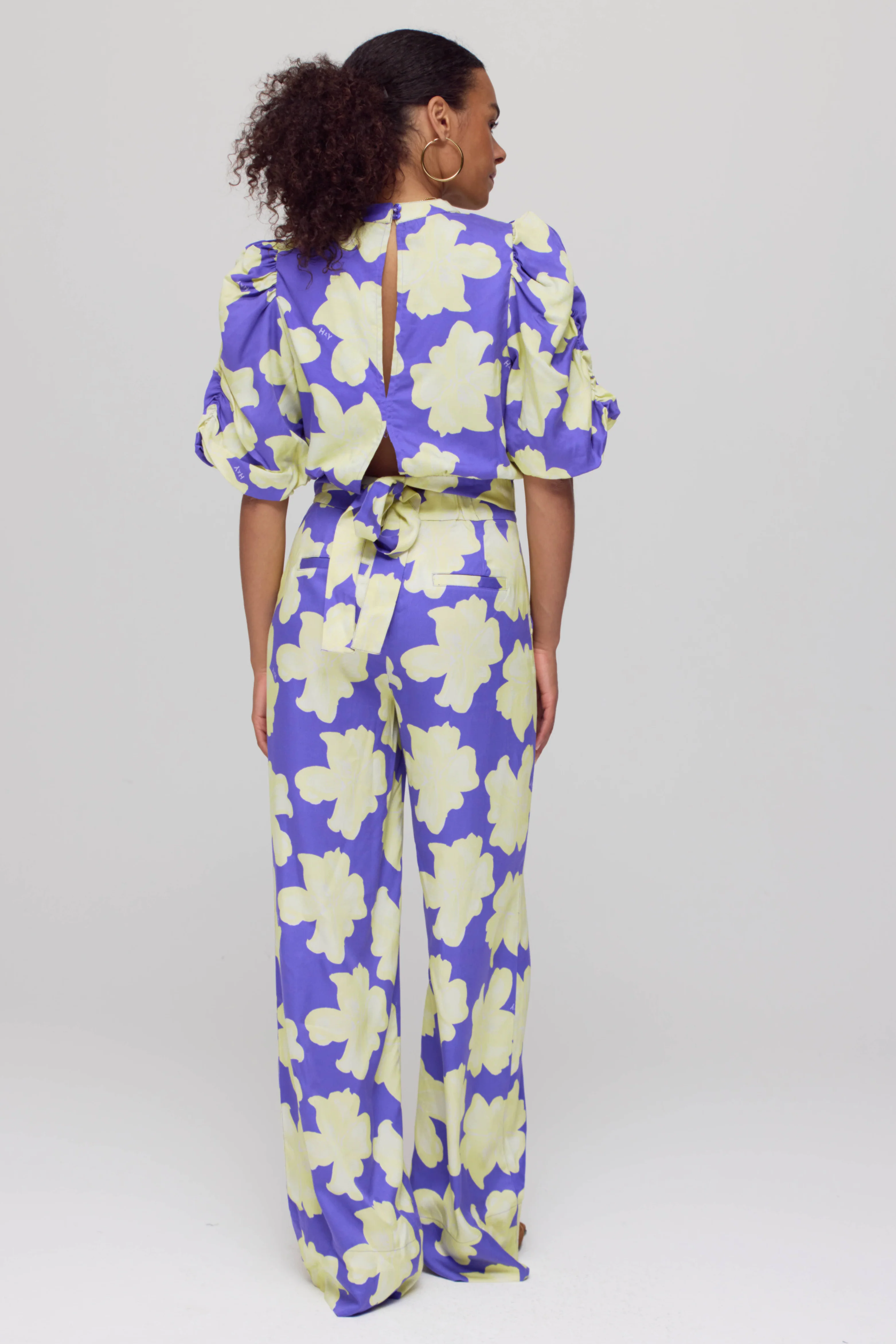 Broek Holly Bold Flower Lemonade AW25C103 - Image 2