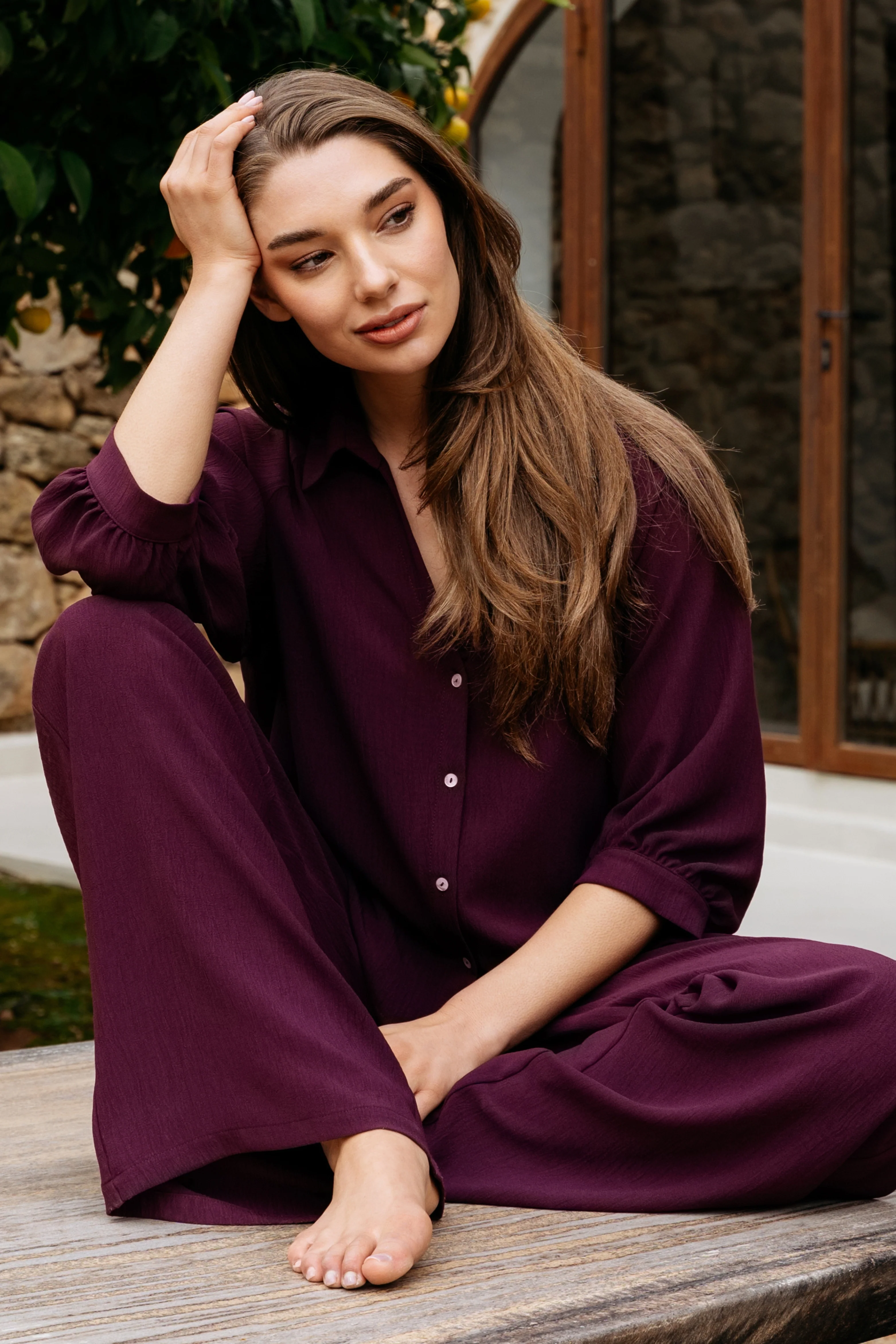 Broek Julie Plum PA443 - Image 8