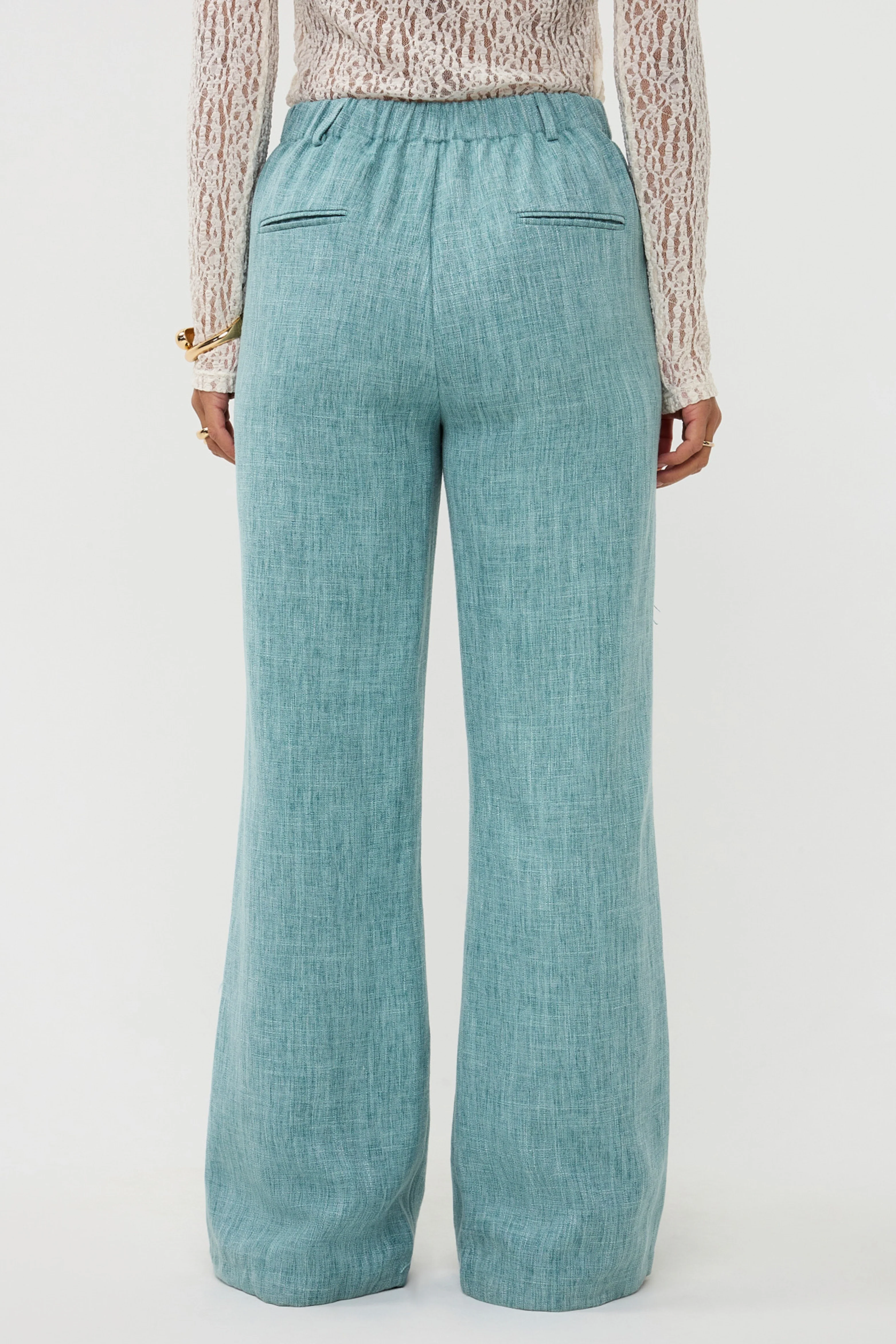 Broek Leona Turquoise Melange Tall - Image 4