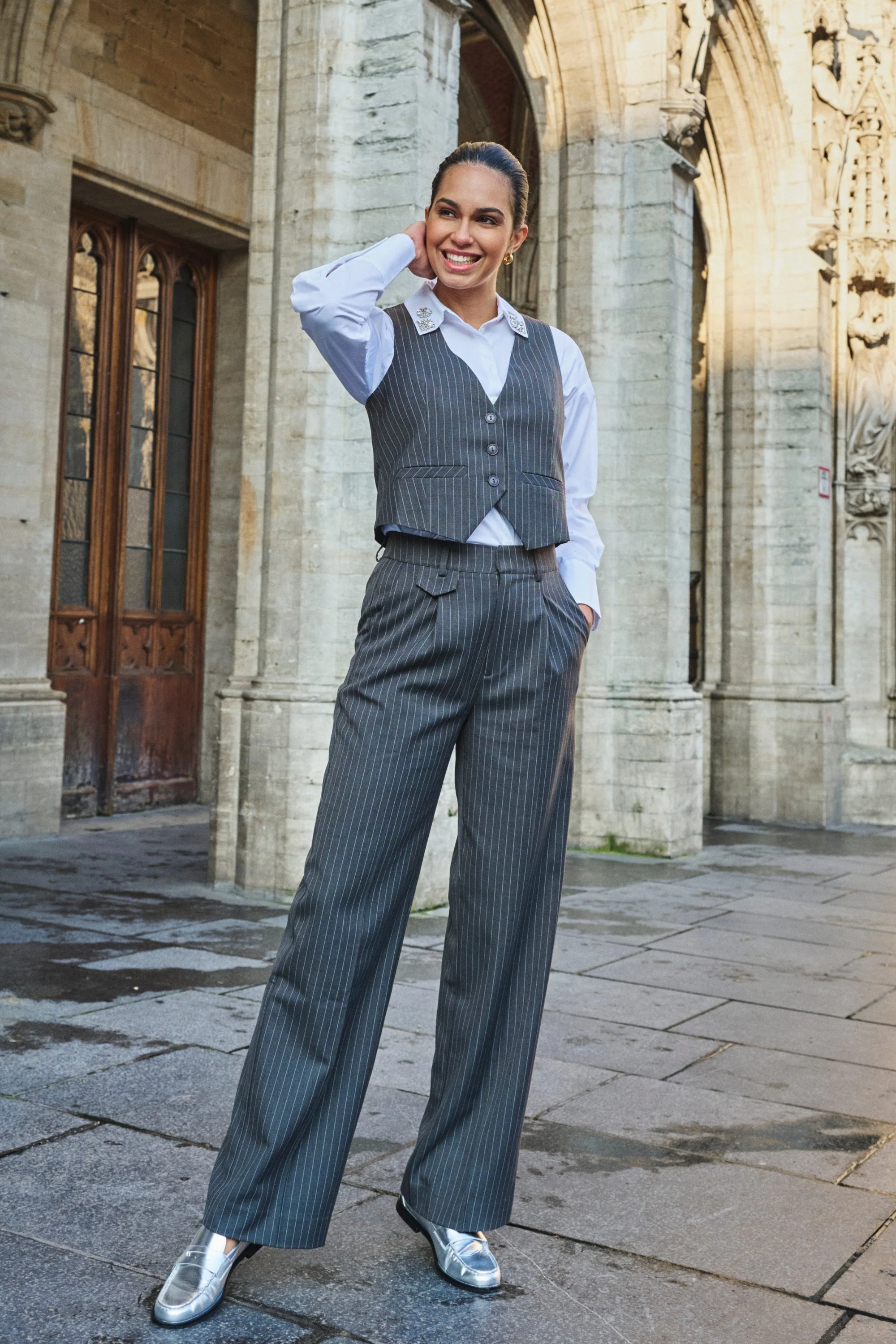 Broek pinstripe dark grey W24.10701 - Image 2