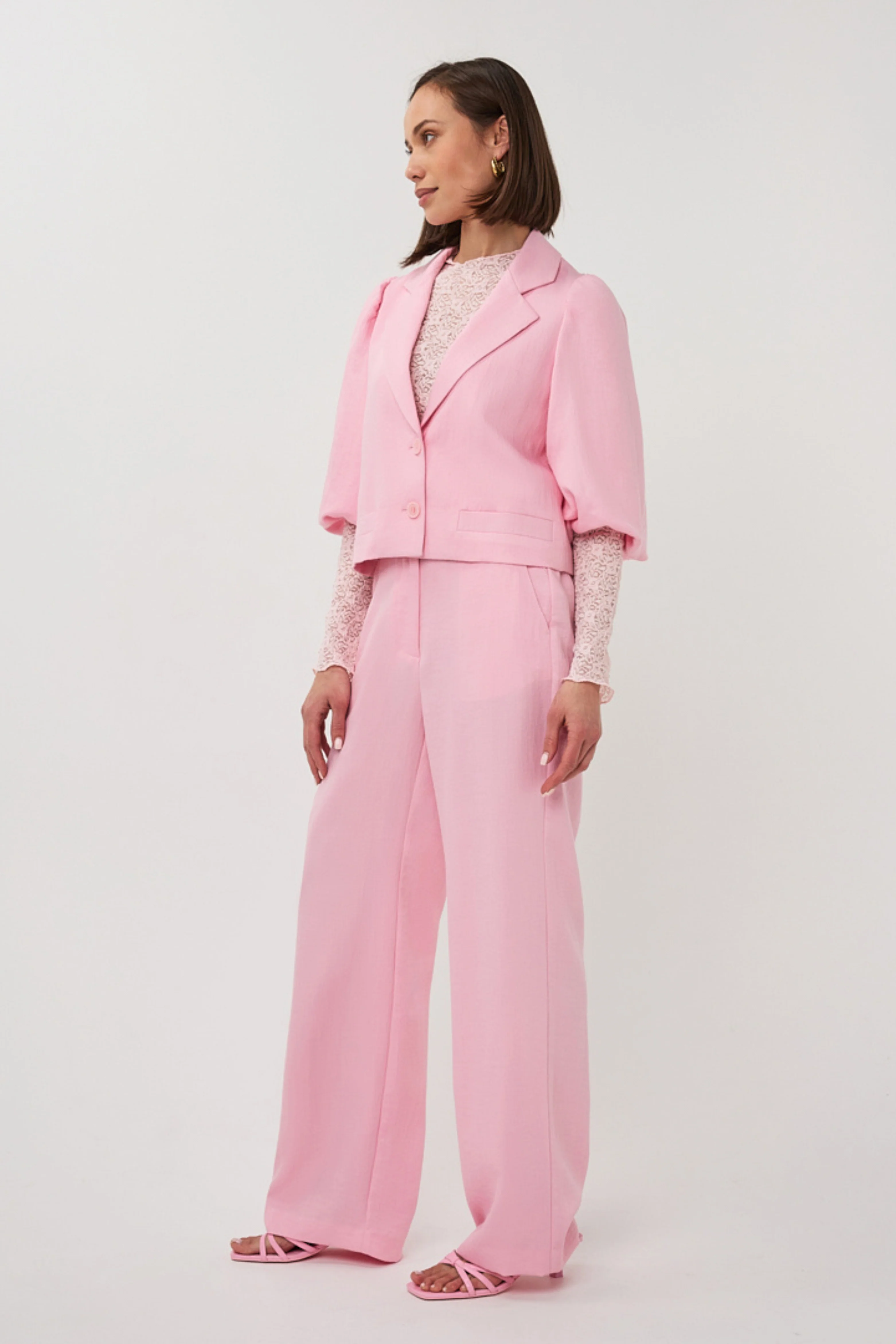 Blazer Twill Cropped Puff Sleeve Romance Rose SP26.10047 - Image 8