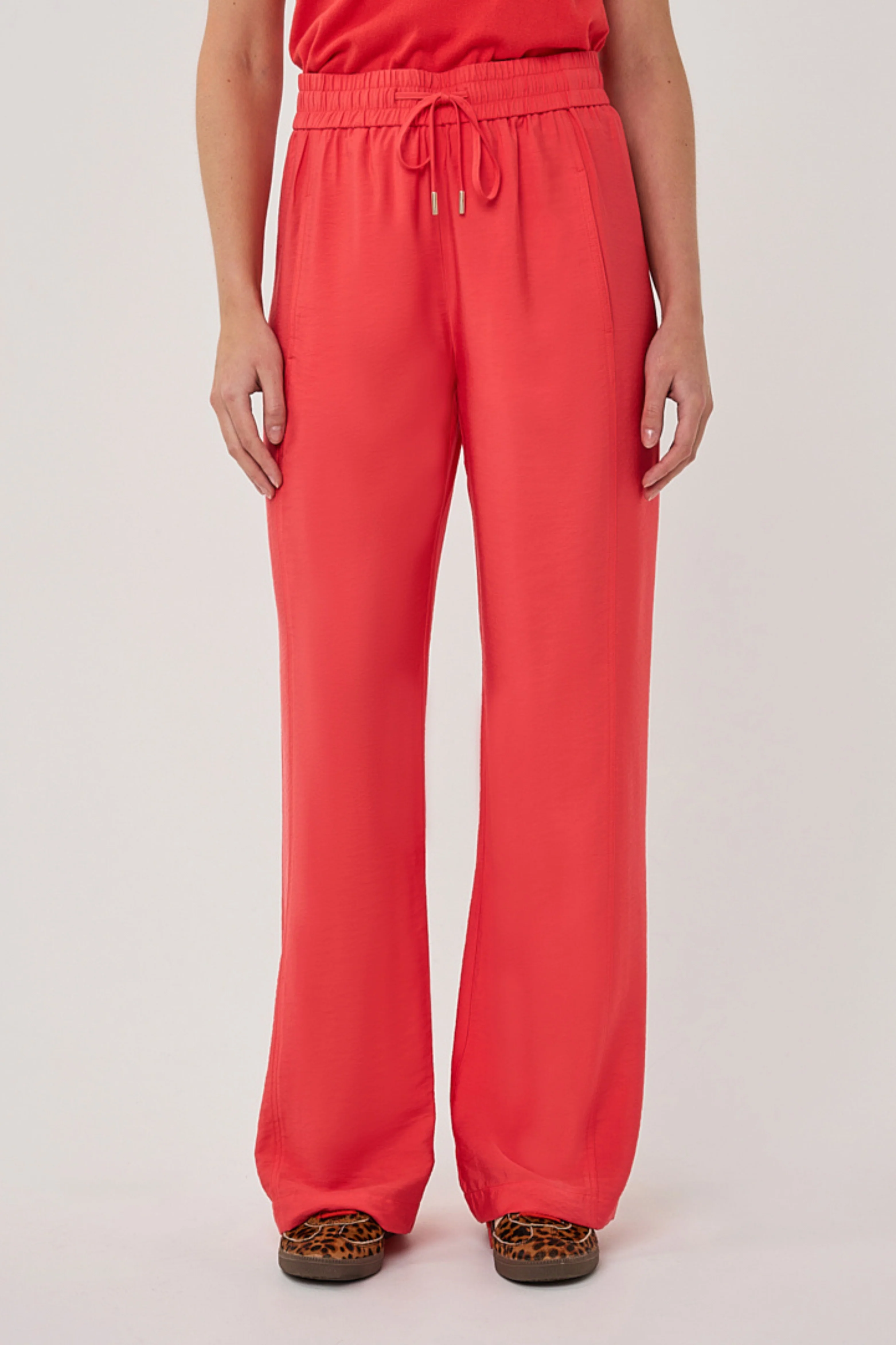Broek Wide Elastic Waist Slub Chili Red SP26.10033 - Image 2