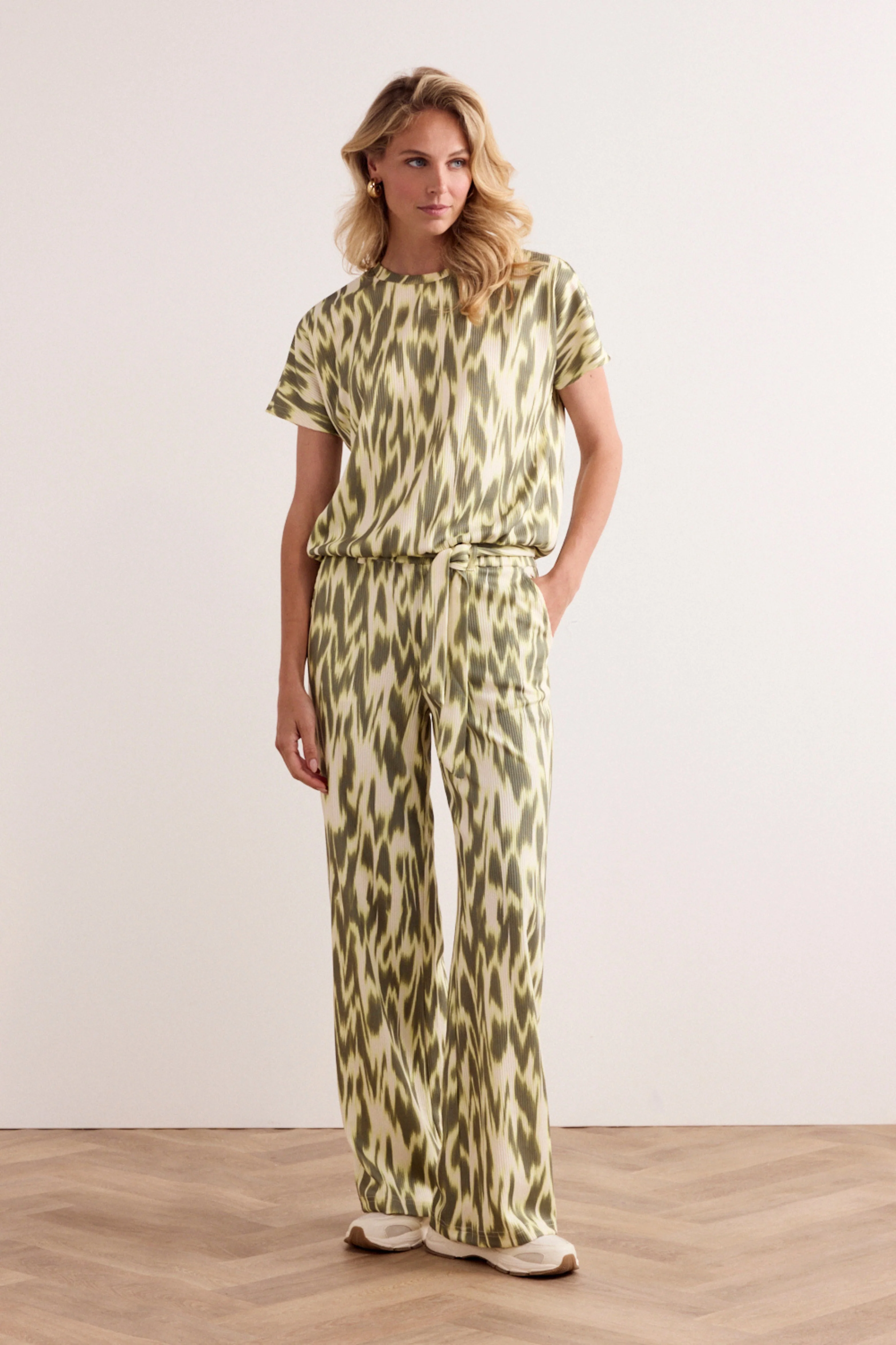 Broek Wide Leg Green Fade Print Aloe C15-19-101 2 - Image 6