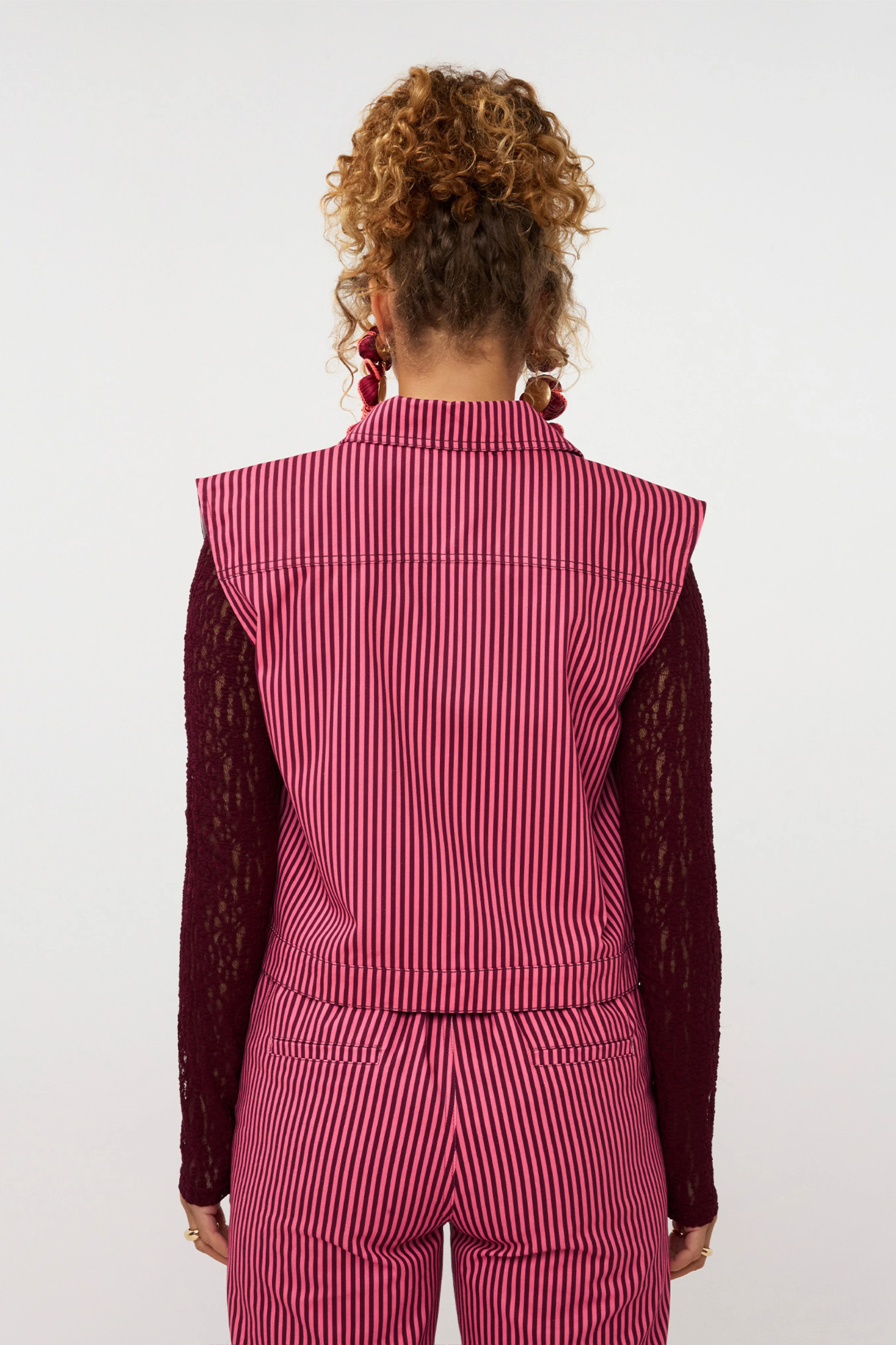 Gilet Marit Coral Pink Burgundy - Image 3