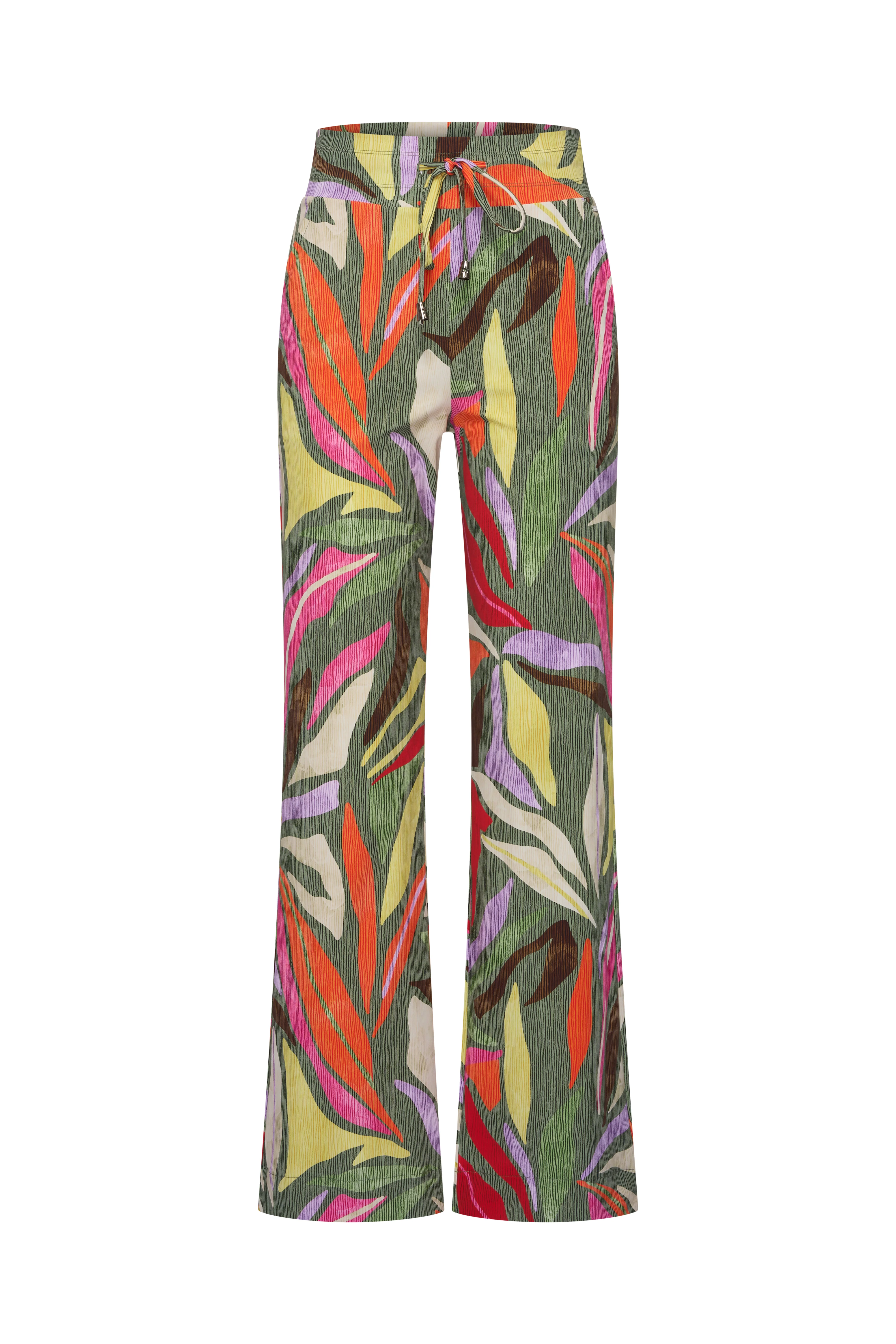 Heavy Travel Broek Summer Leaf Dance Print Olive 202136 - Image 2