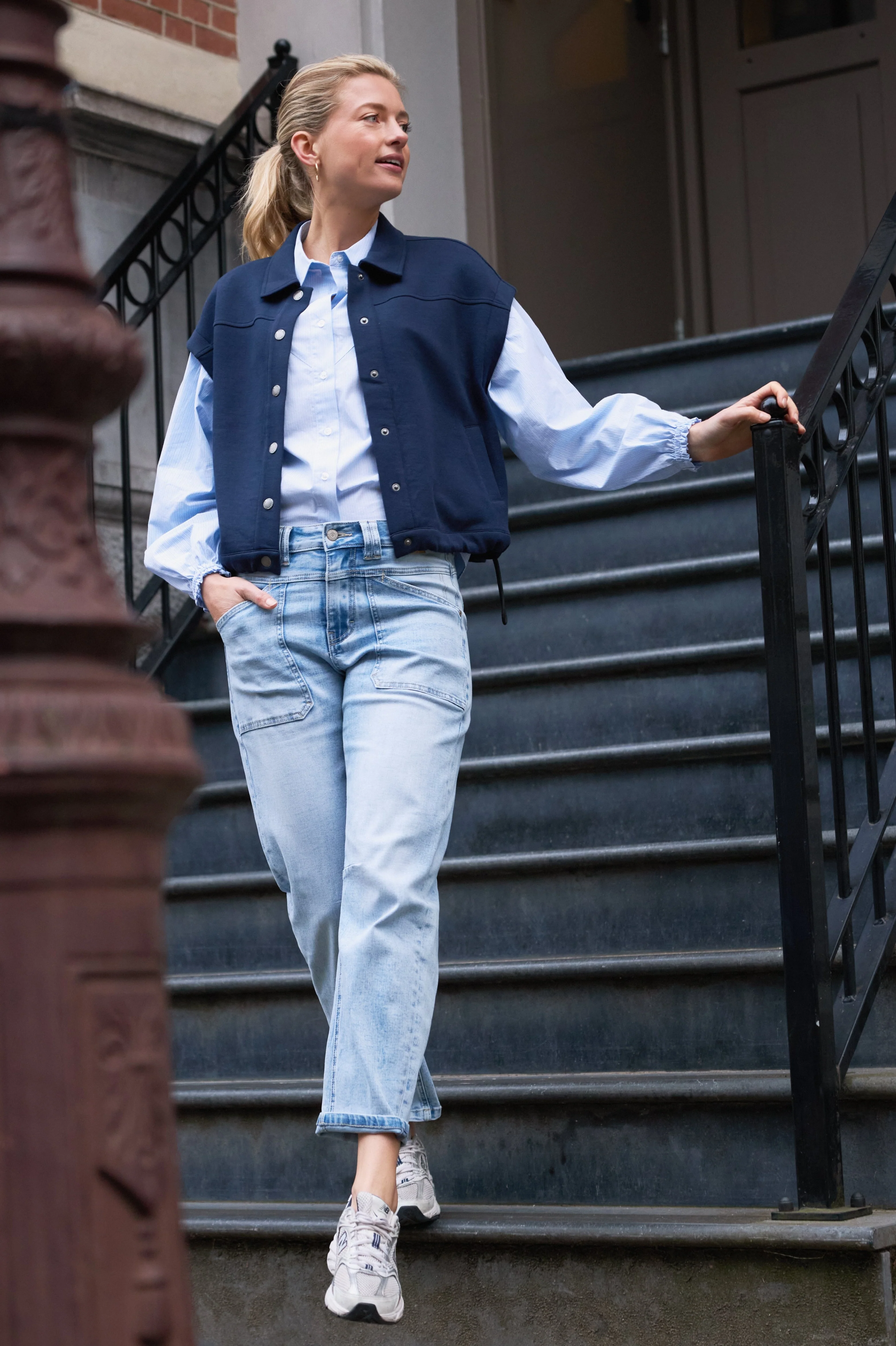 Jacket Bodil Scuba Dark Blue SRB4795 - Image 2