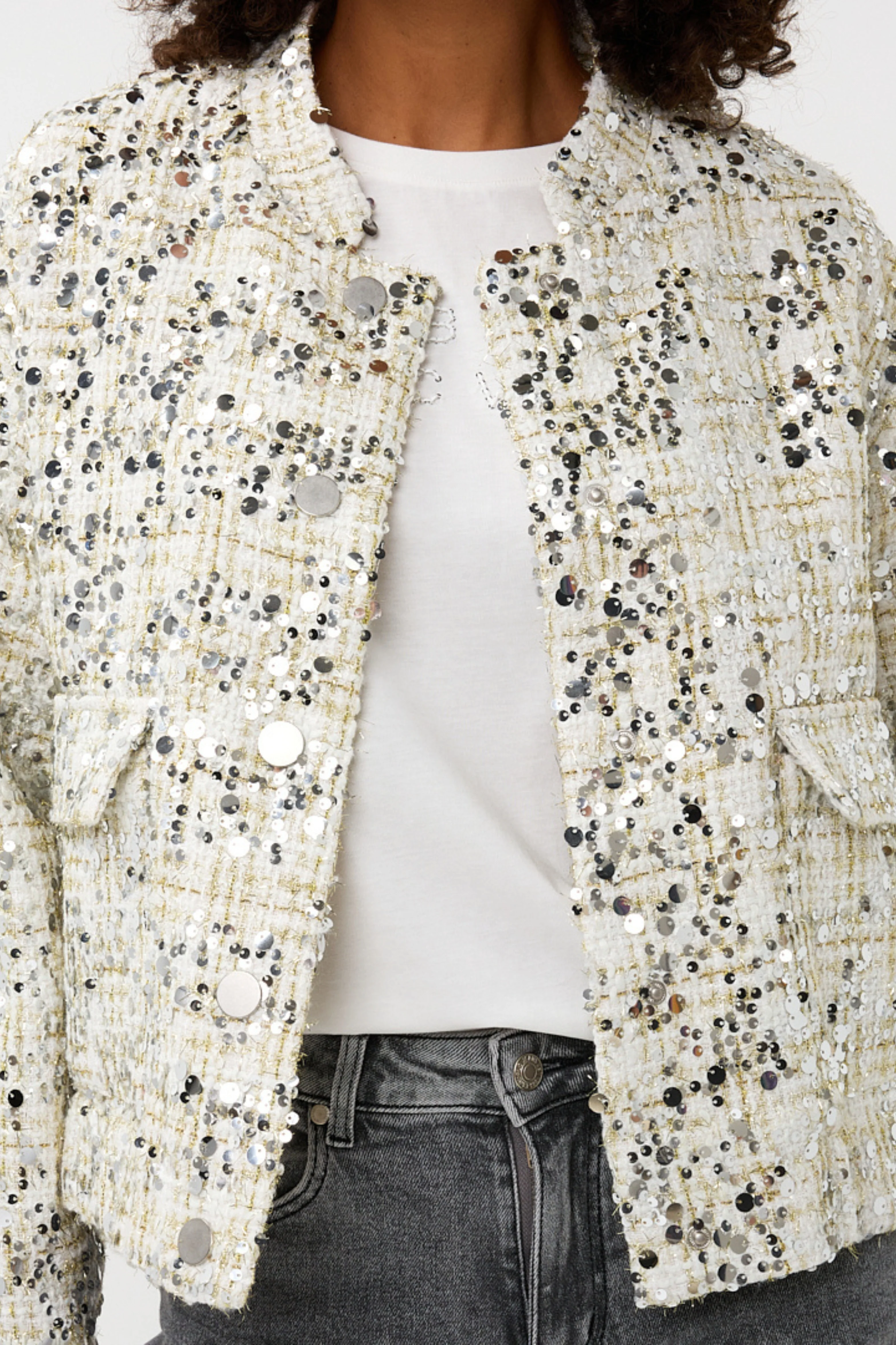 Jacket Bomber Sequins Offwhite W25.19702 - Image 4
