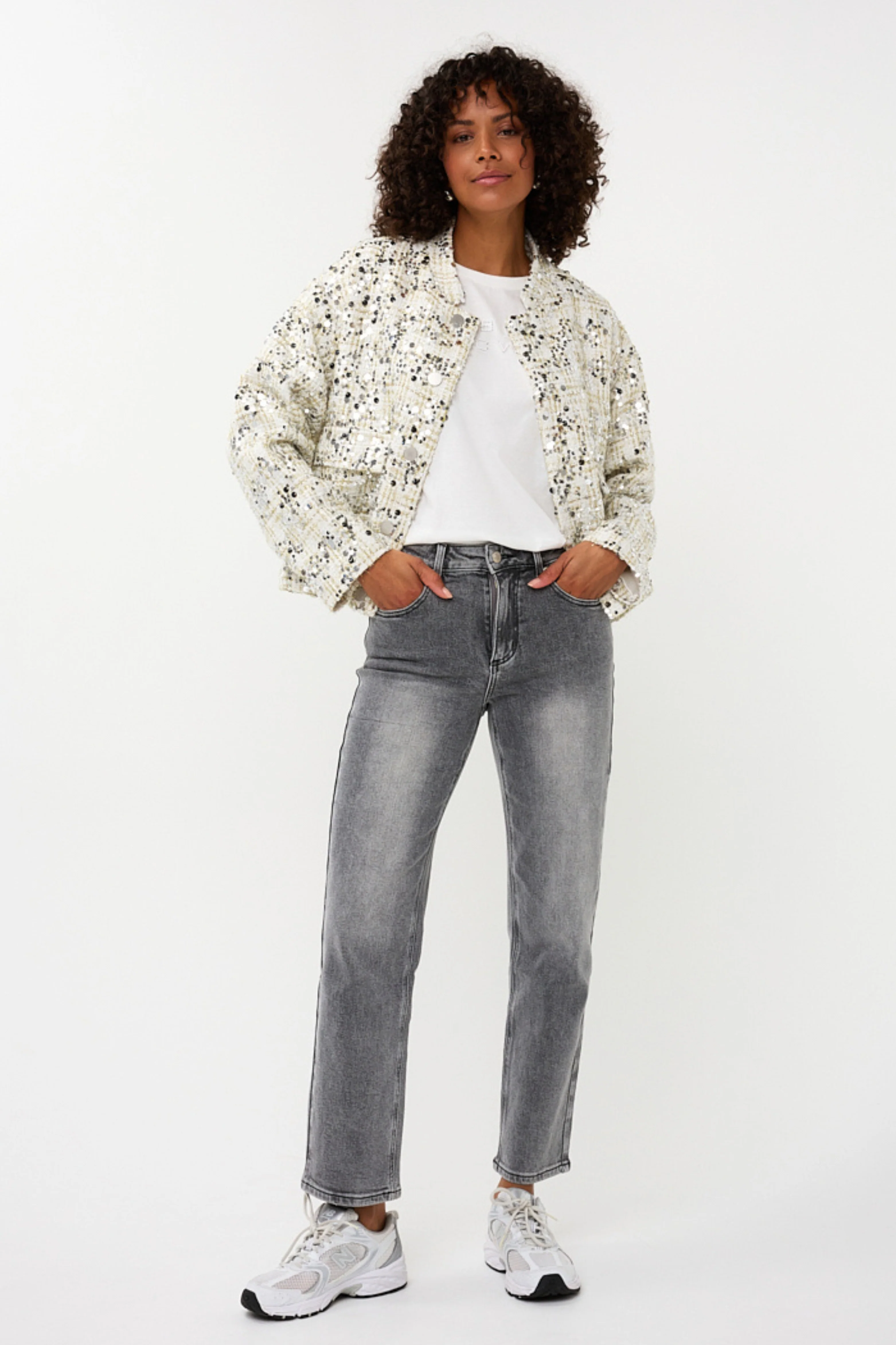 Jacket Bomber Sequins Offwhite W25.19702 - Image 5