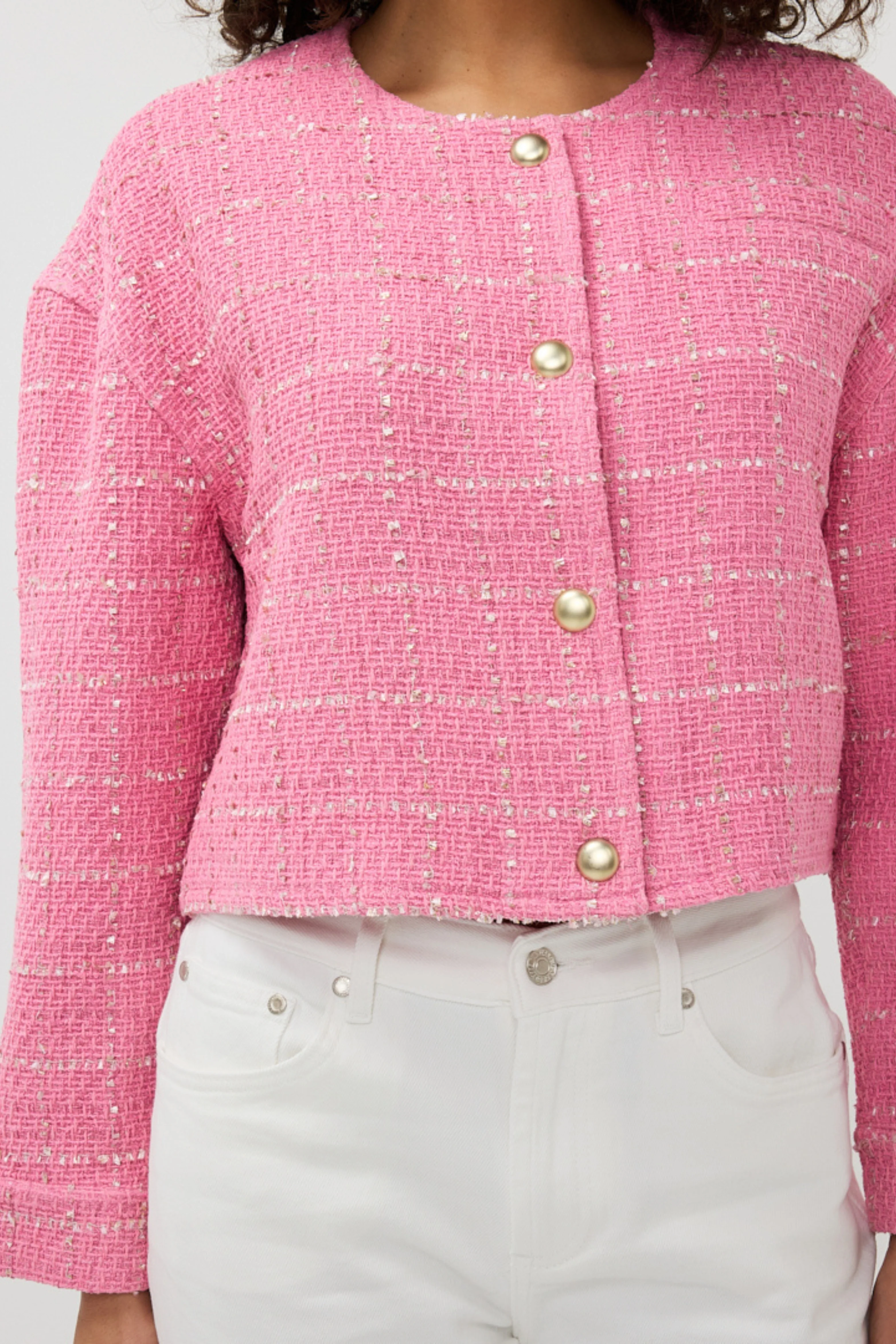 Jacket Cropped Boucle Rose SP25.19010 - Image 6