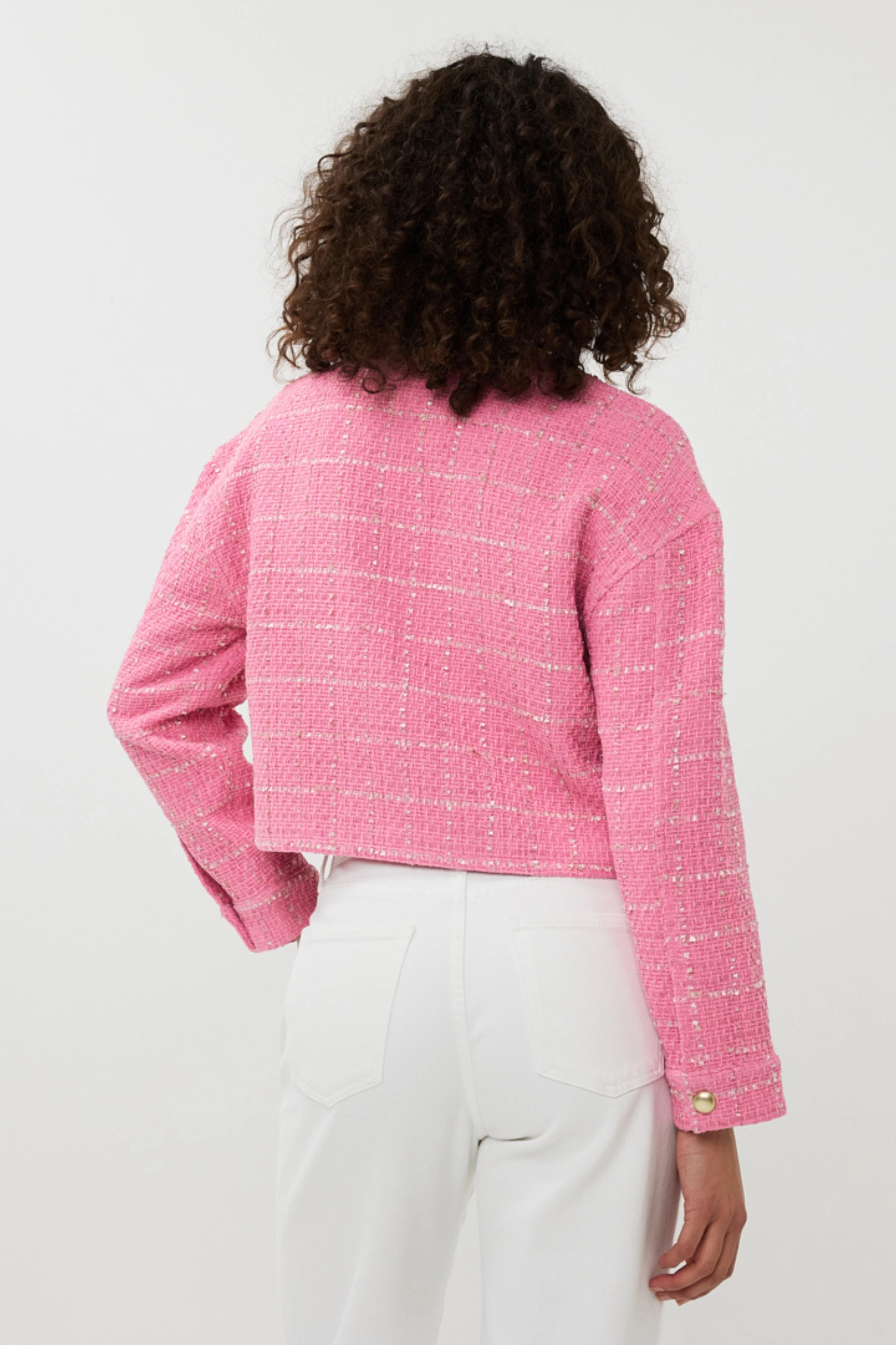 Jacket Cropped Boucle Rose SP25.19010 - Image 8