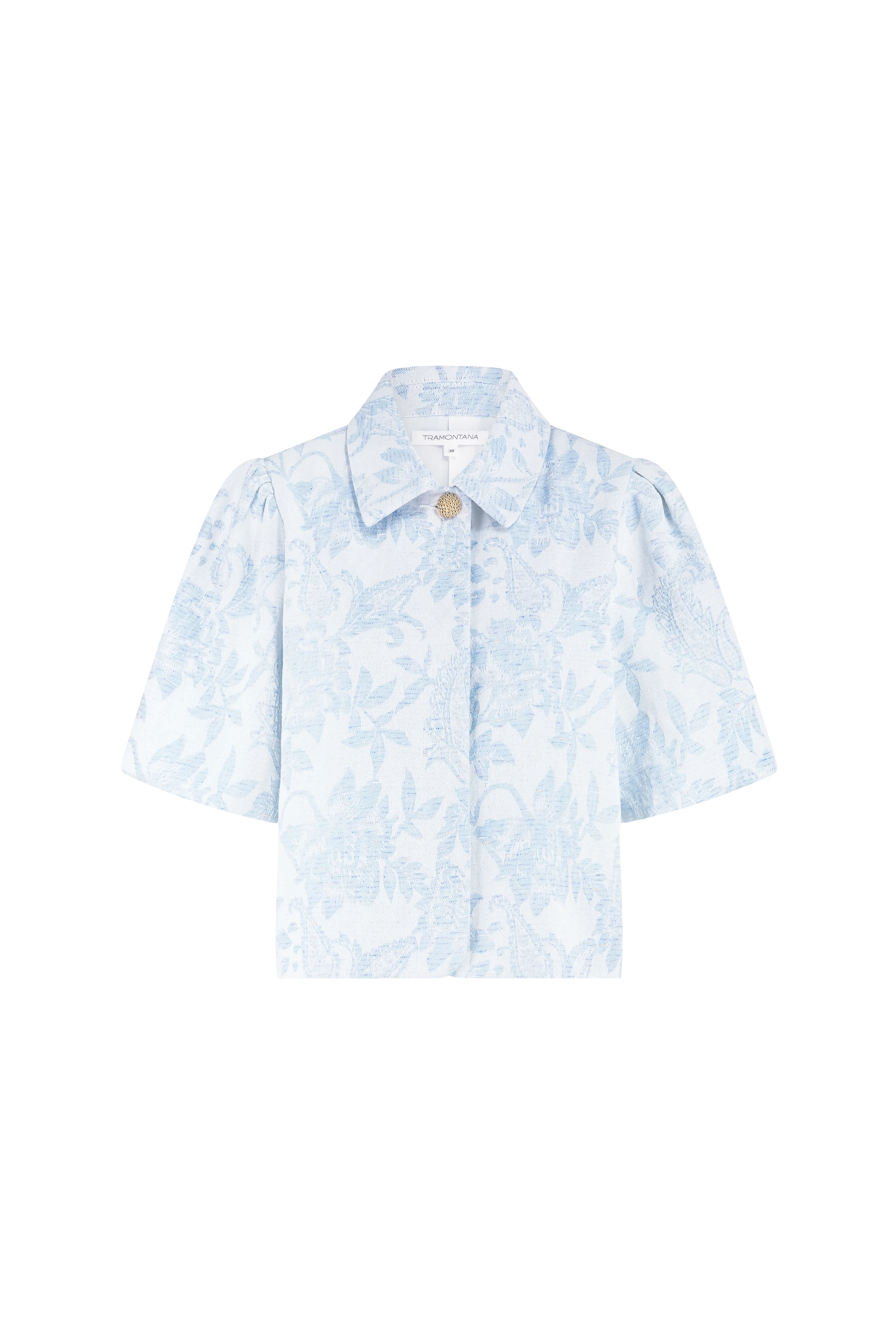 Jacket Denim Jacquard Light Blue Denim C10-19-801 2 - Image 2