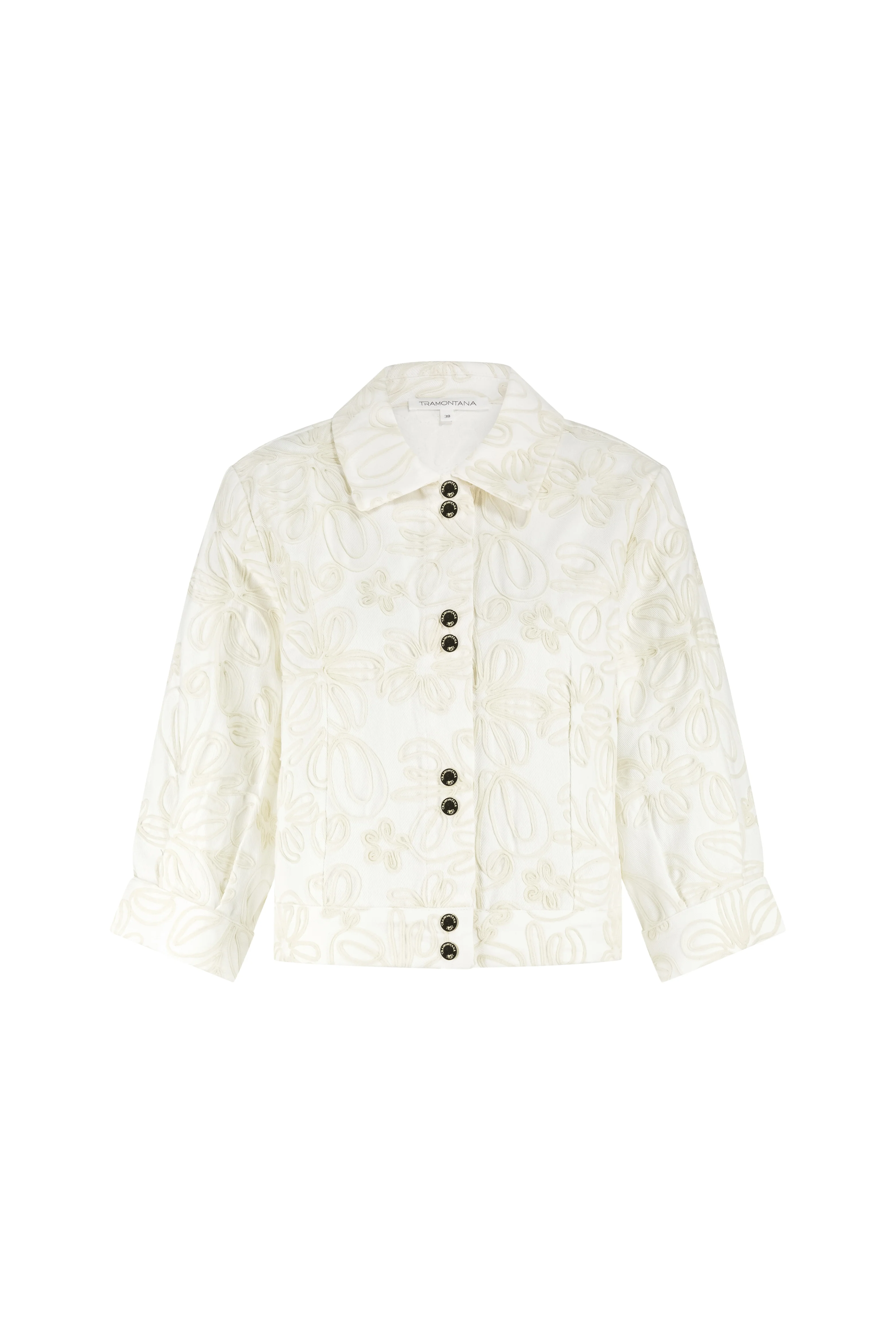 Jacket Embroidered Denim Offwhite C38-19-801 2 - Image 3