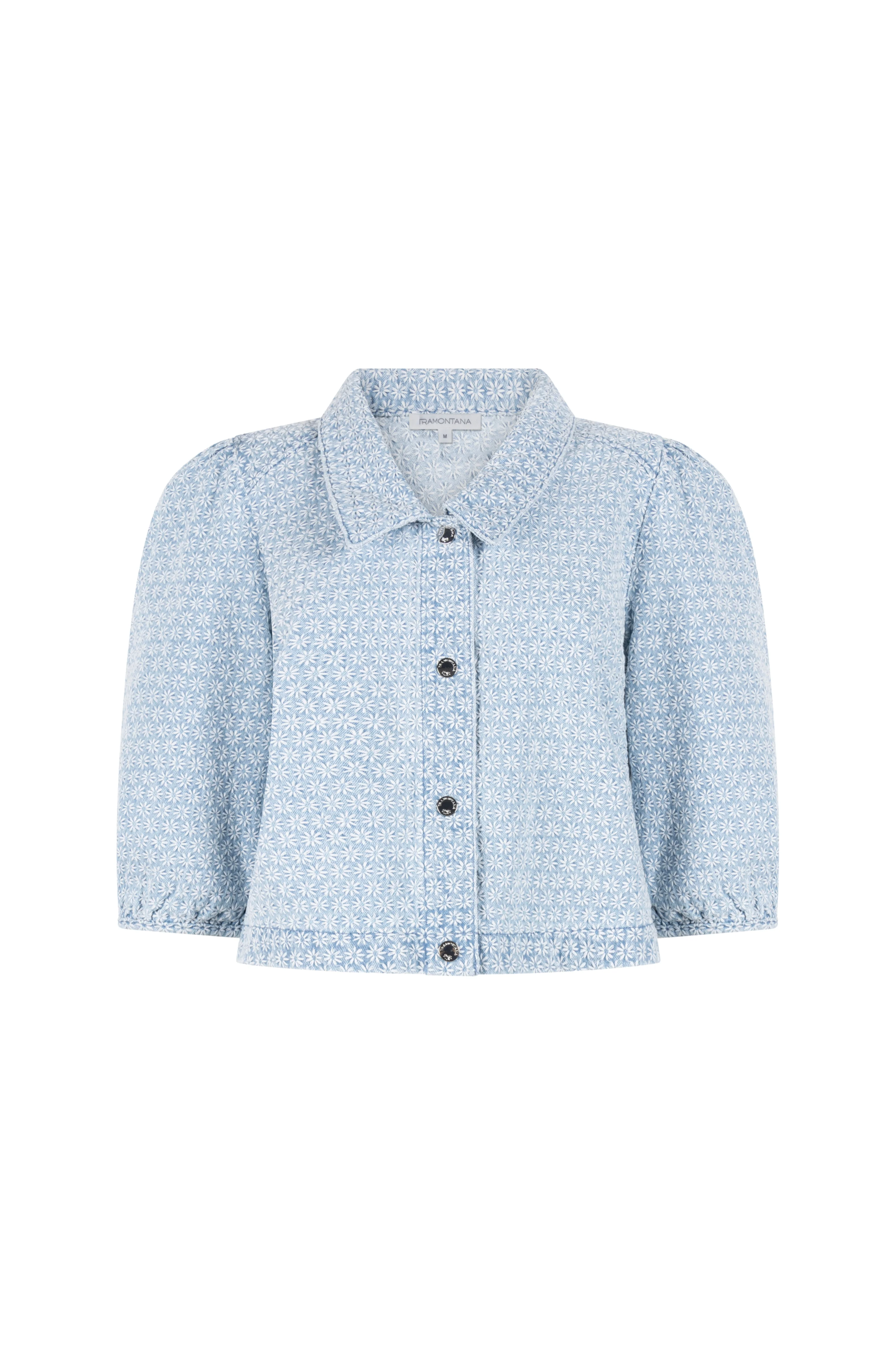 Jacket Embroidered Light Blue Denim C14-20-801 3 - Image 2