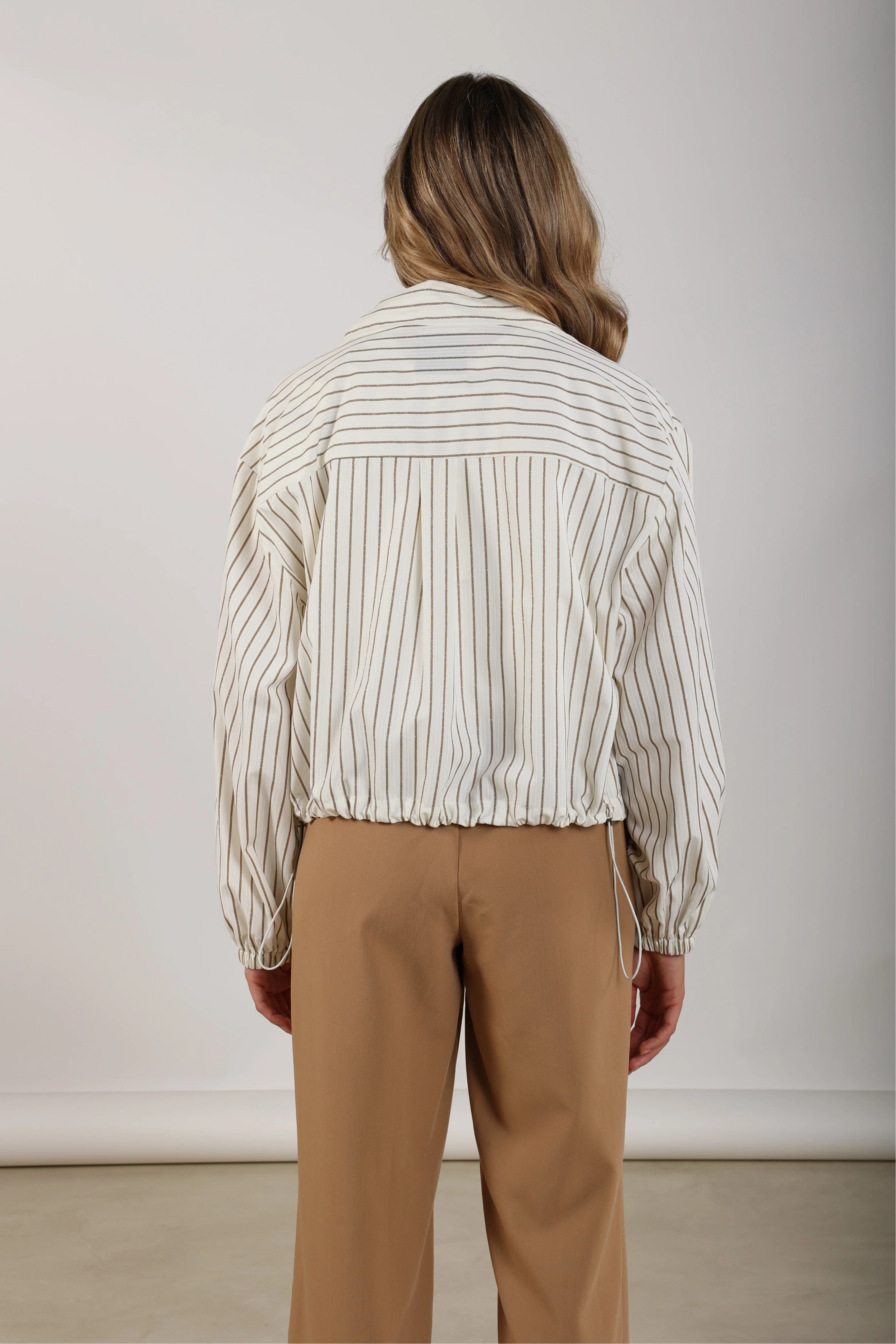 Jacket Jade Stripe Offwhite Sand NKS13088 - Image 7