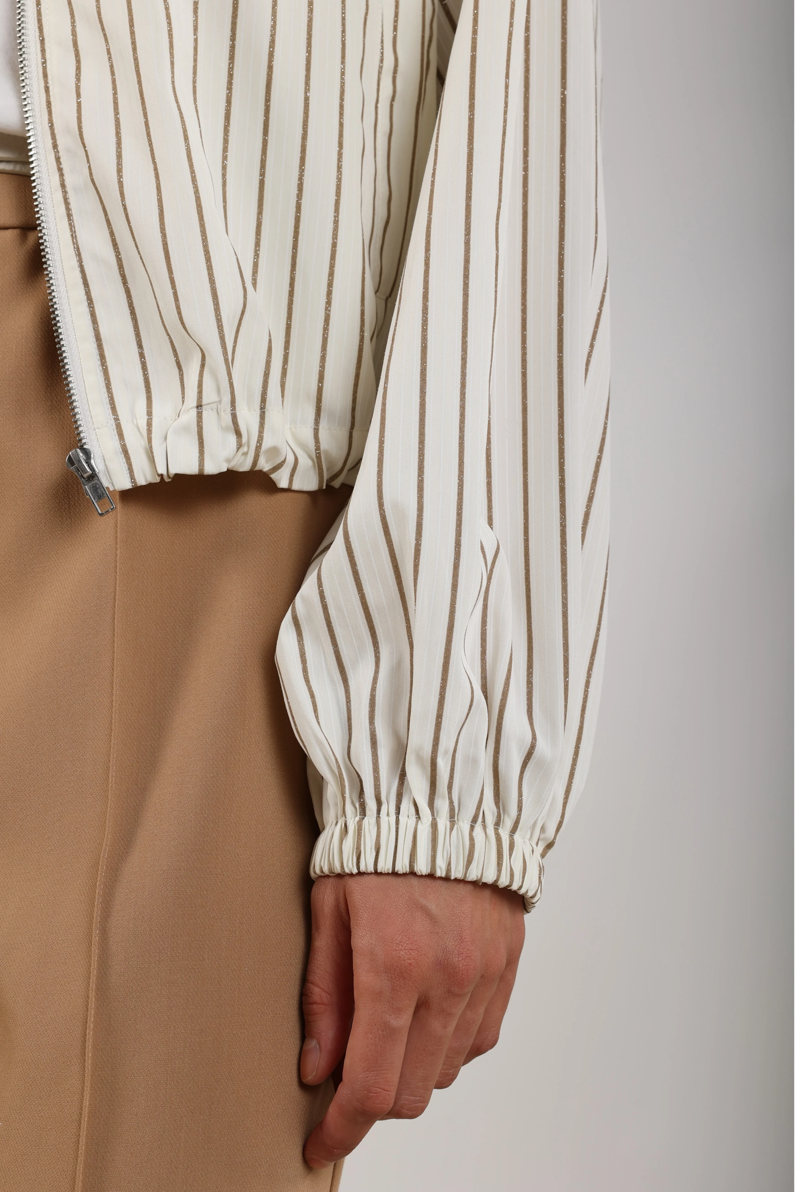 Jacket Jade Stripe Offwhite Sand NKS13088 - Image 9