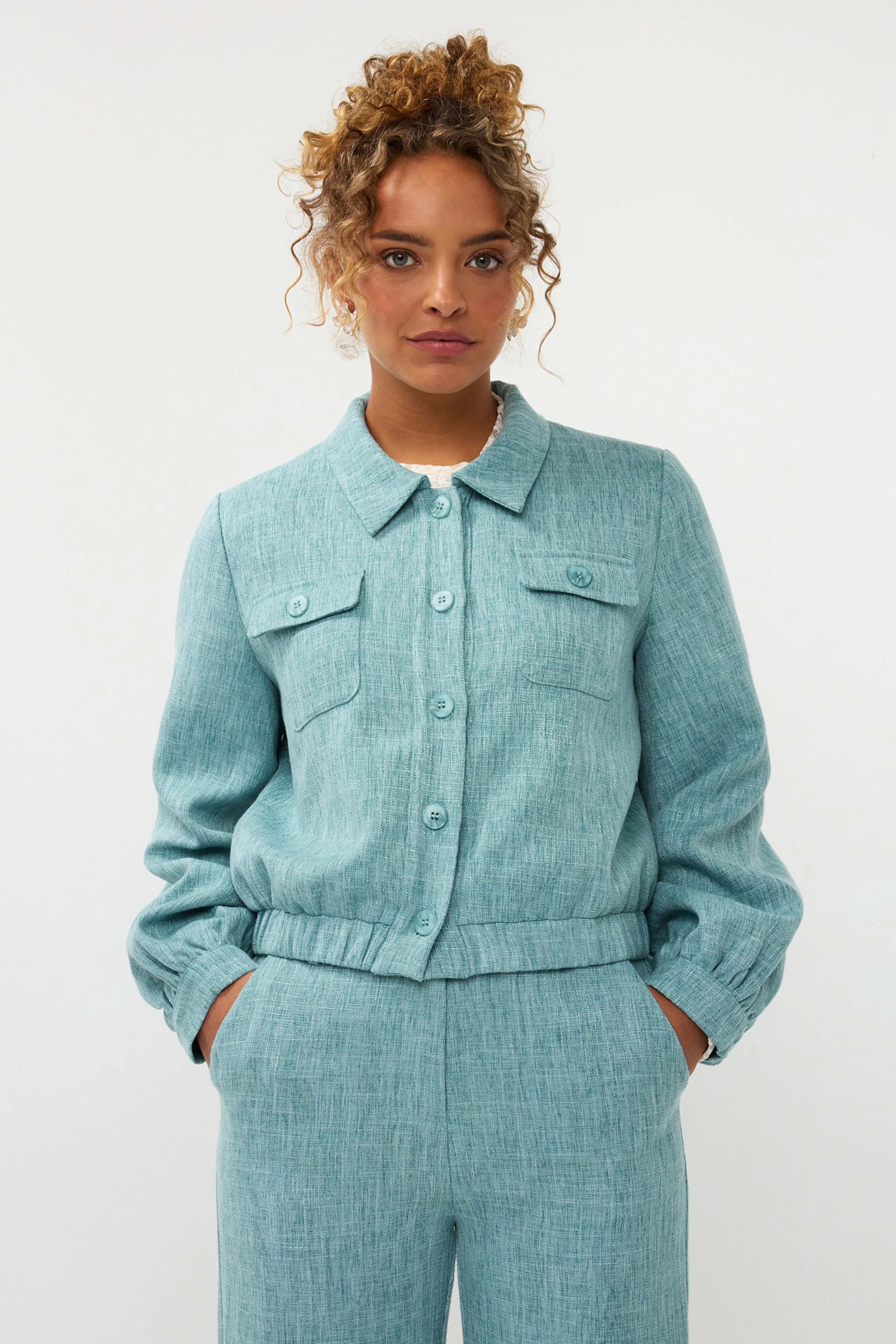 Jacket Jinte Turquoise Melange - Image 5