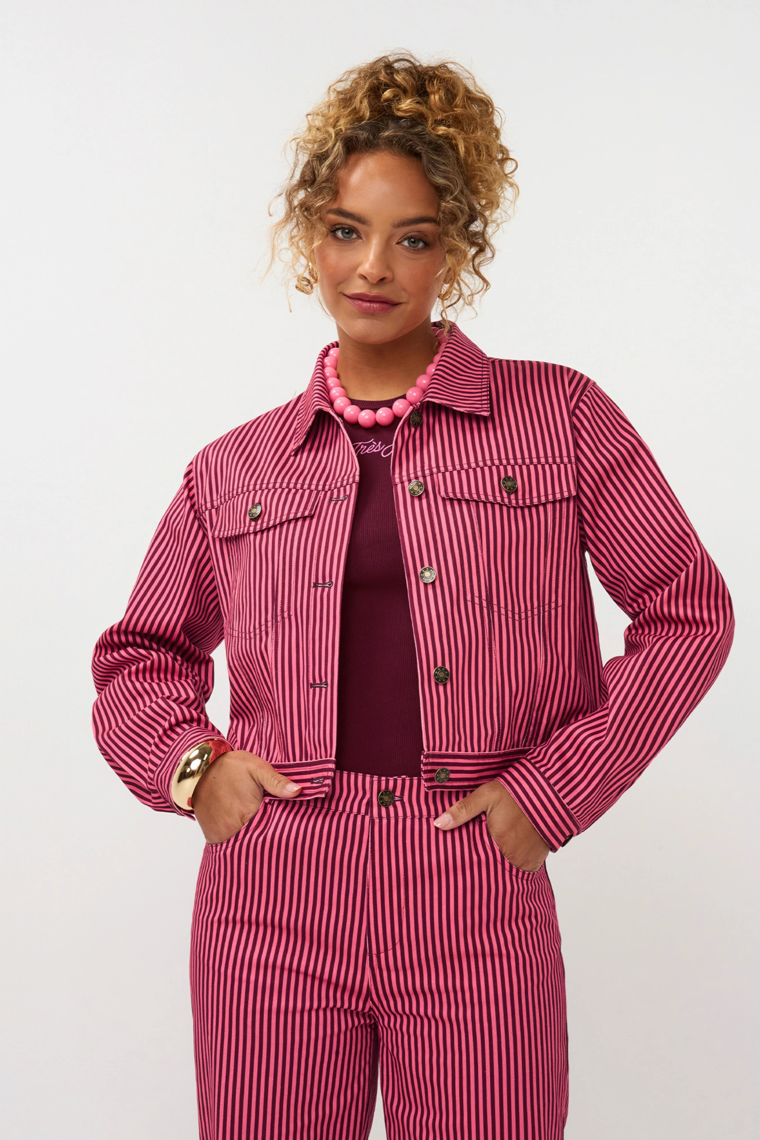 Jacket Kalina Coral Pink Burgundy - Image 7