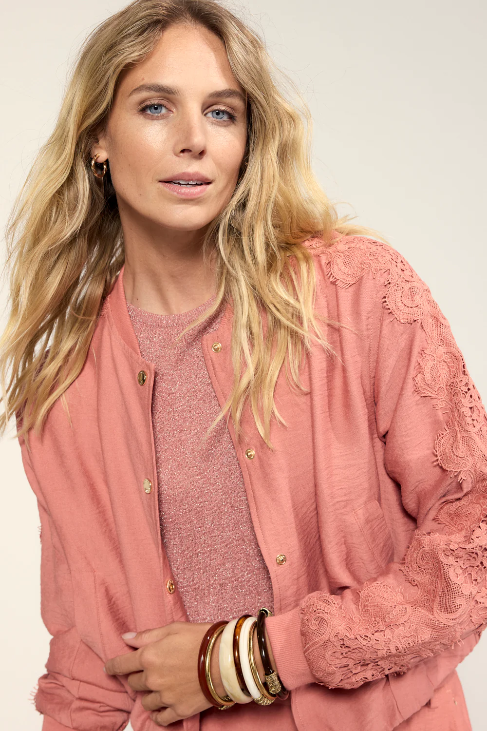 Jacket Lace Detailed Dusty Rose C04-20-801 3