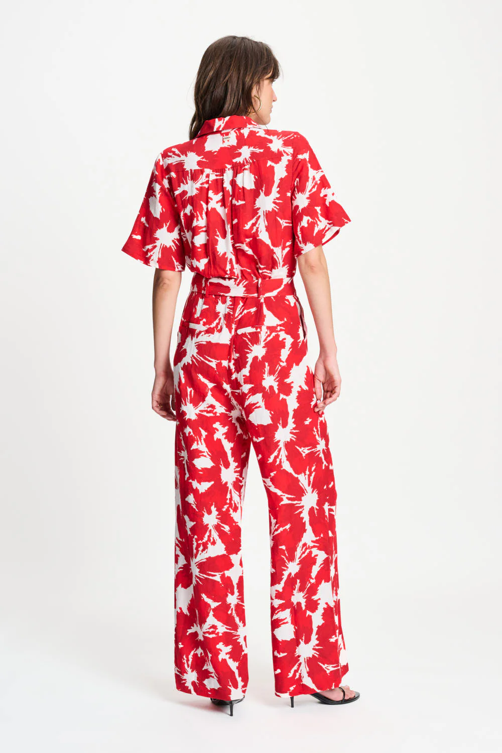 Jumpsuit Bubble Bloom Red Linen SP9591 - Image 10