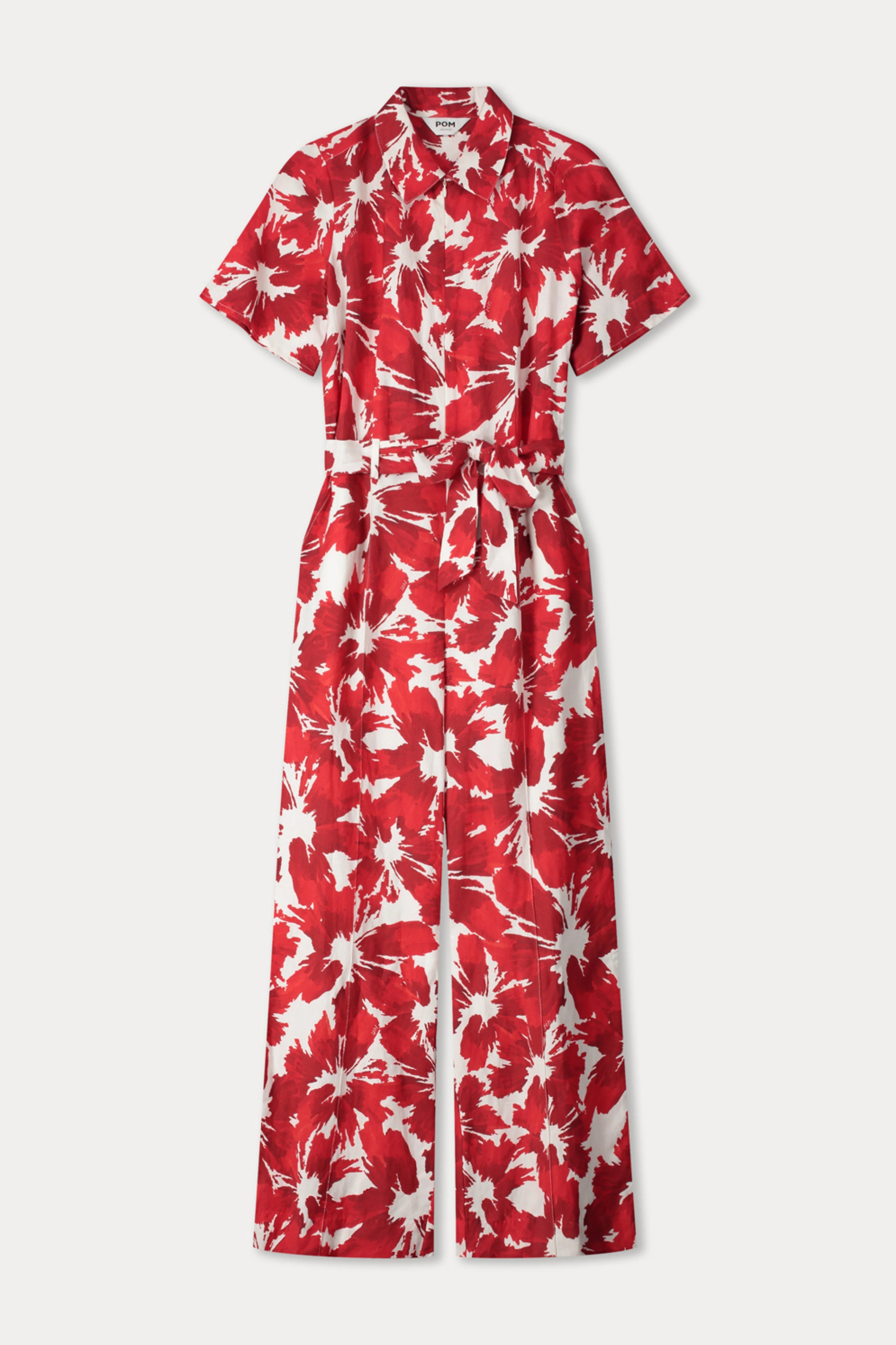 Jumpsuit Bubble Bloom Red Linen SP9591 - Image 3