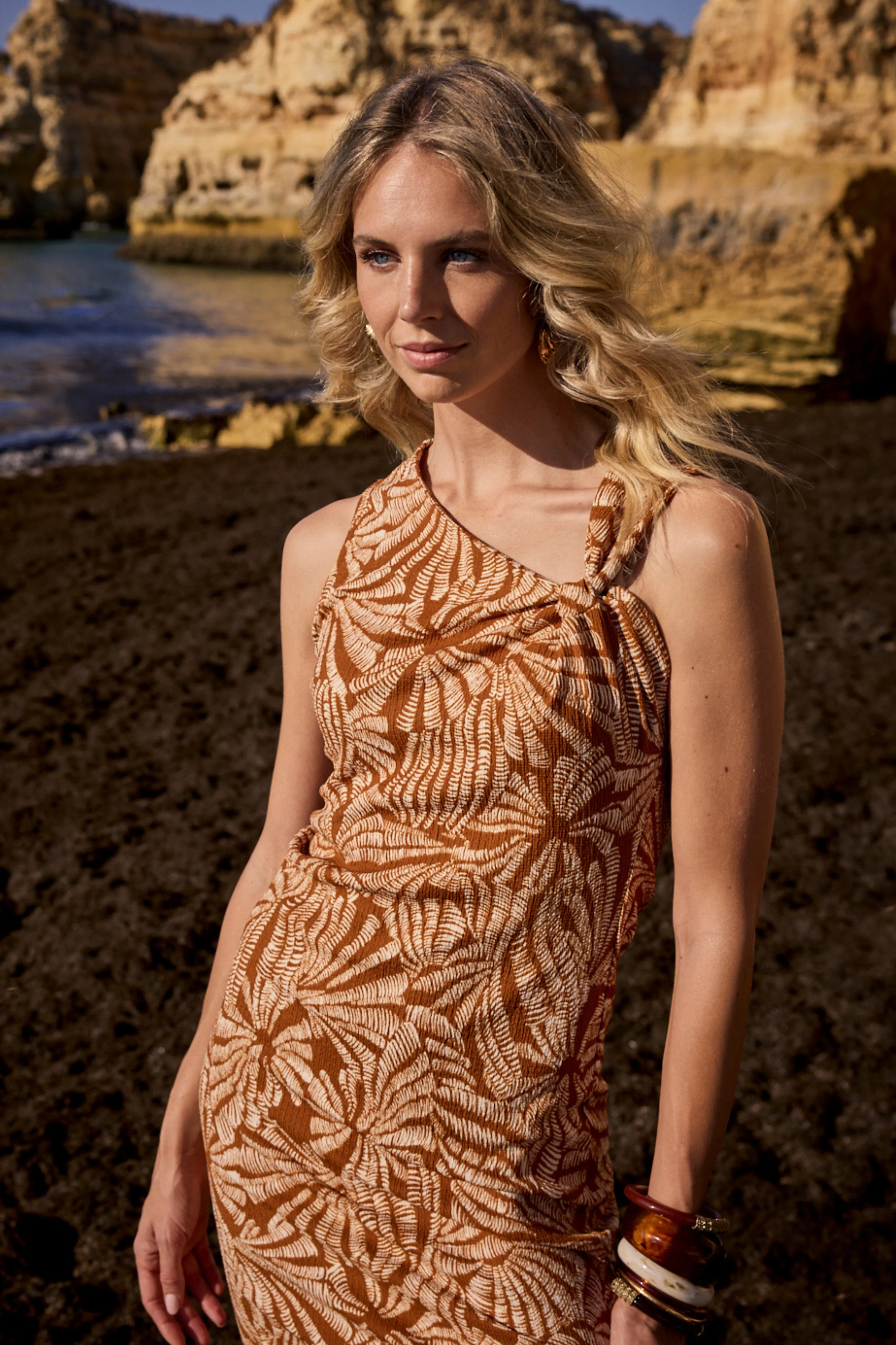 Jurk Flowy Shells Print Browns T03-20-501 4 - Image 6