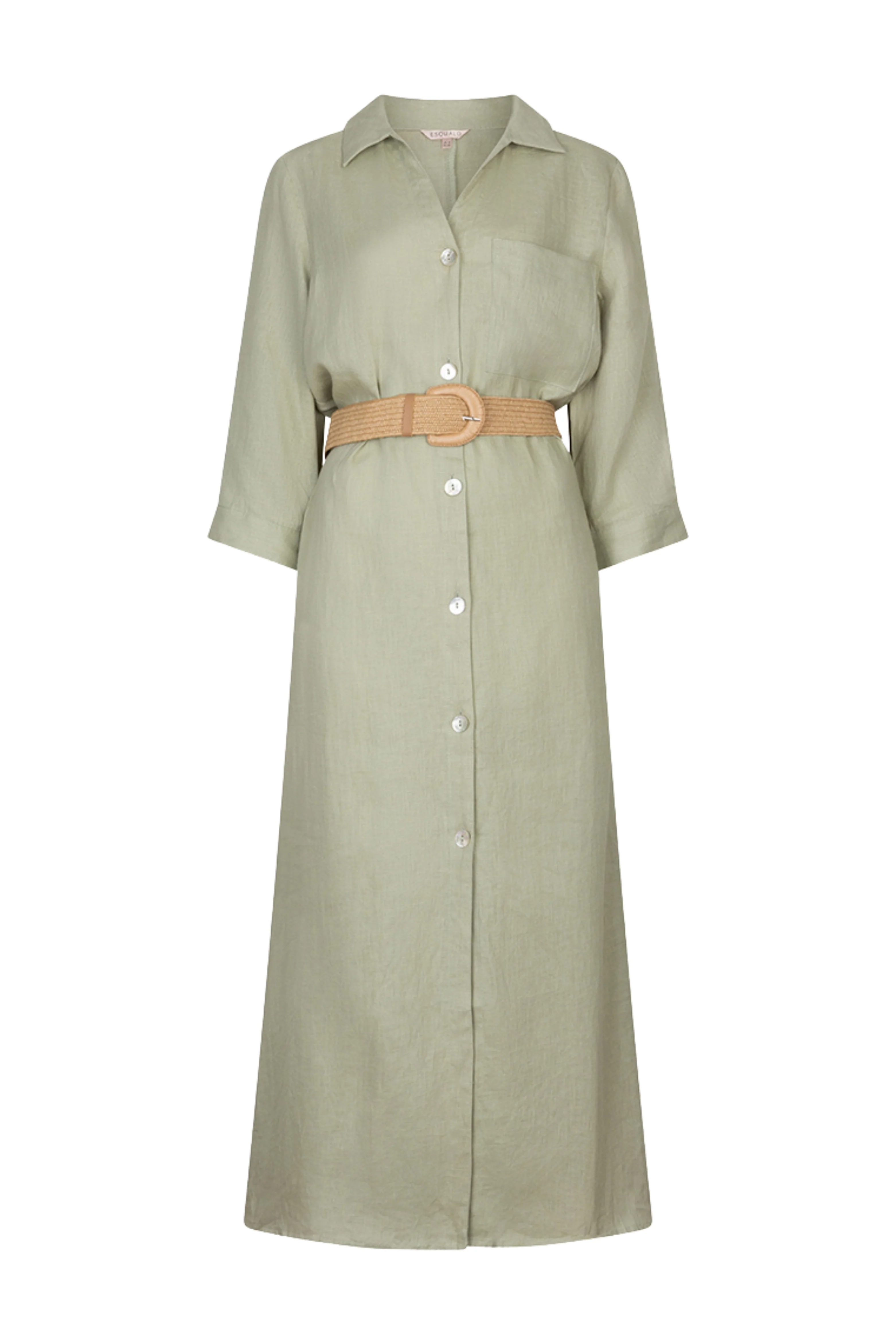 Jurk Maxi Belt Linen Soft Green HS26.28228 - Image 2