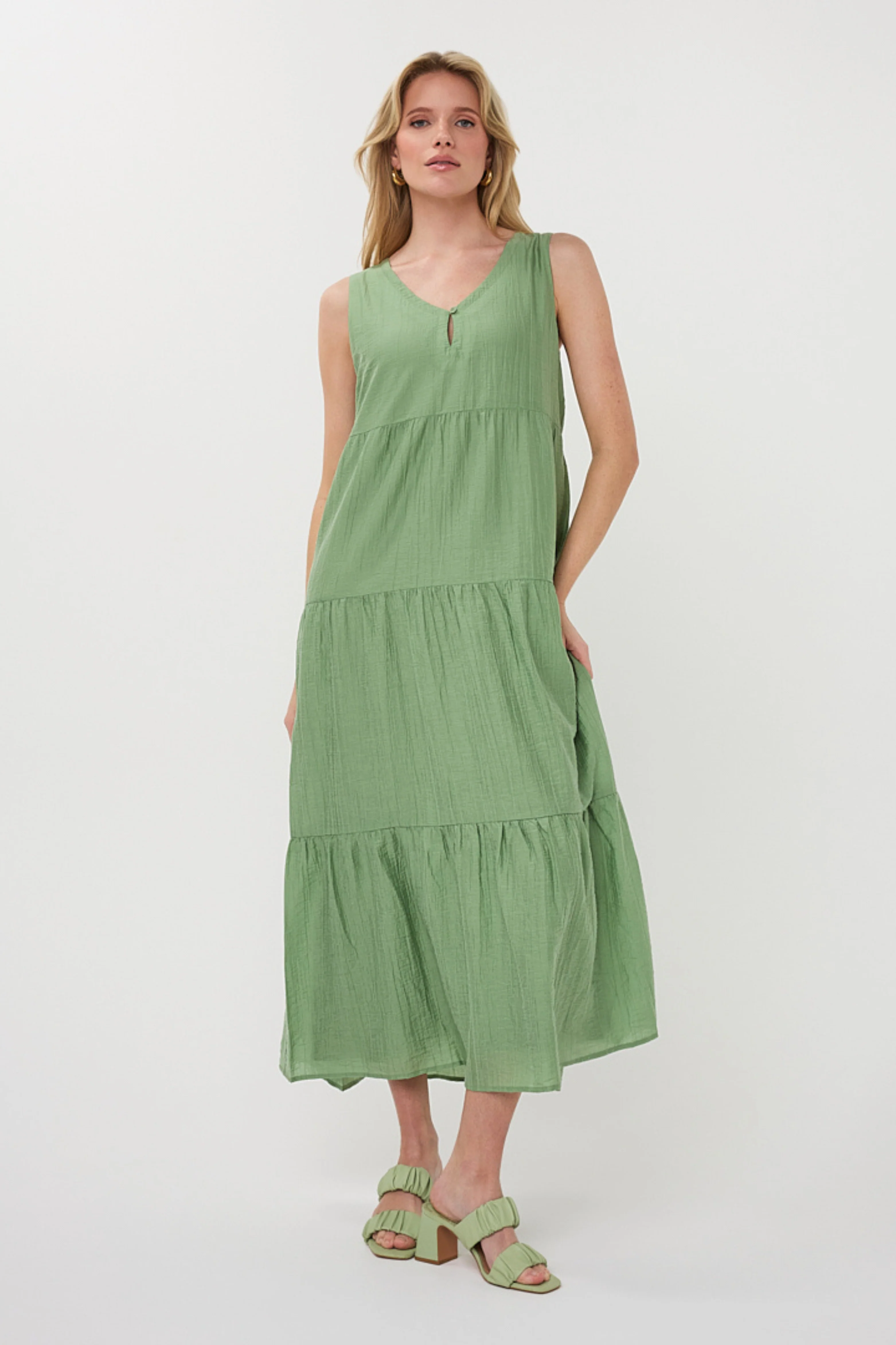 Jurk Maxi Light Crinkle Jungle Green HS26.14214 - Image 4