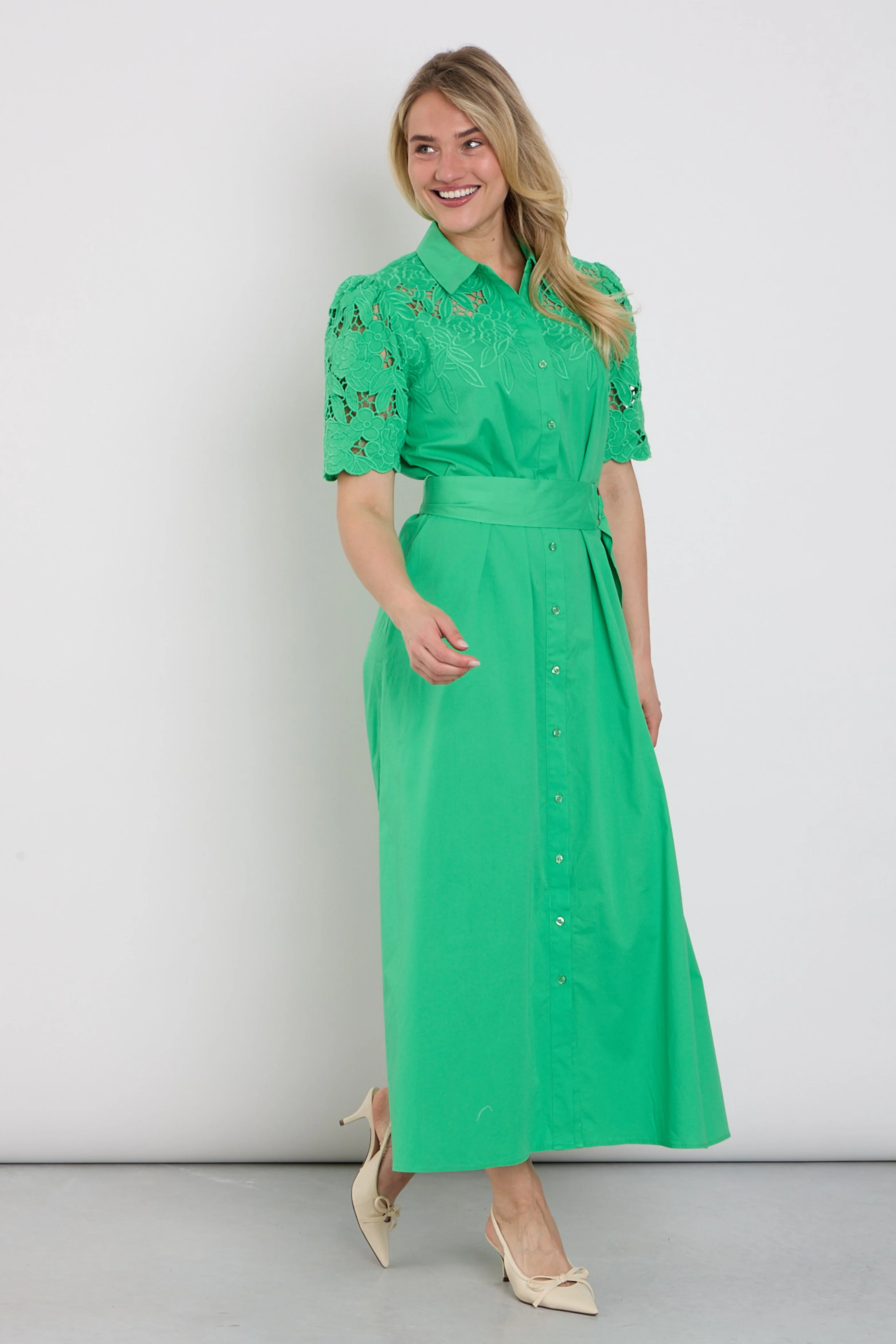 Jurk Maxi Met Design & Borduursel Island Green C734L - Image 4