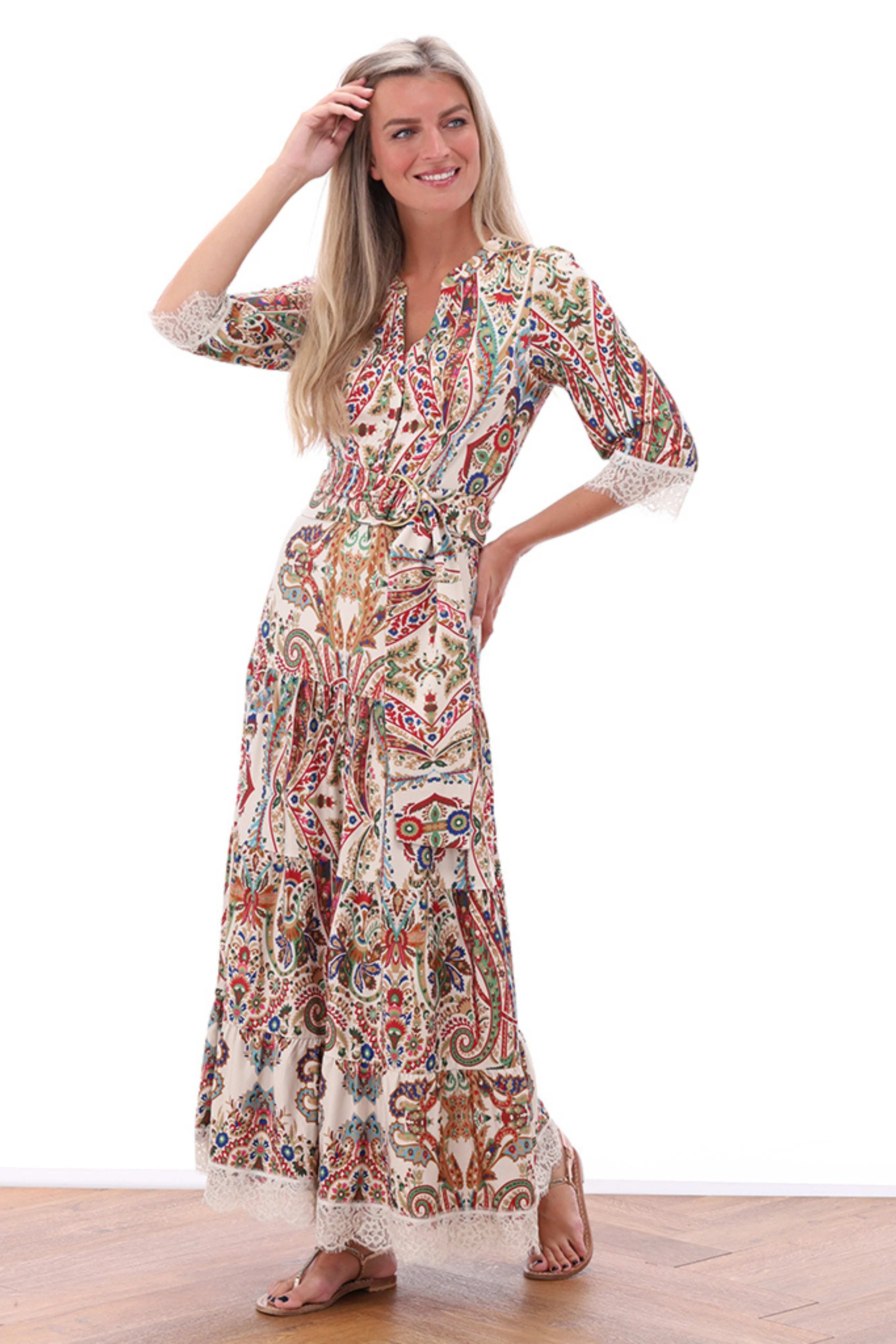 Jurk Maxi Met Design & Kant C301-P095 - Image 3