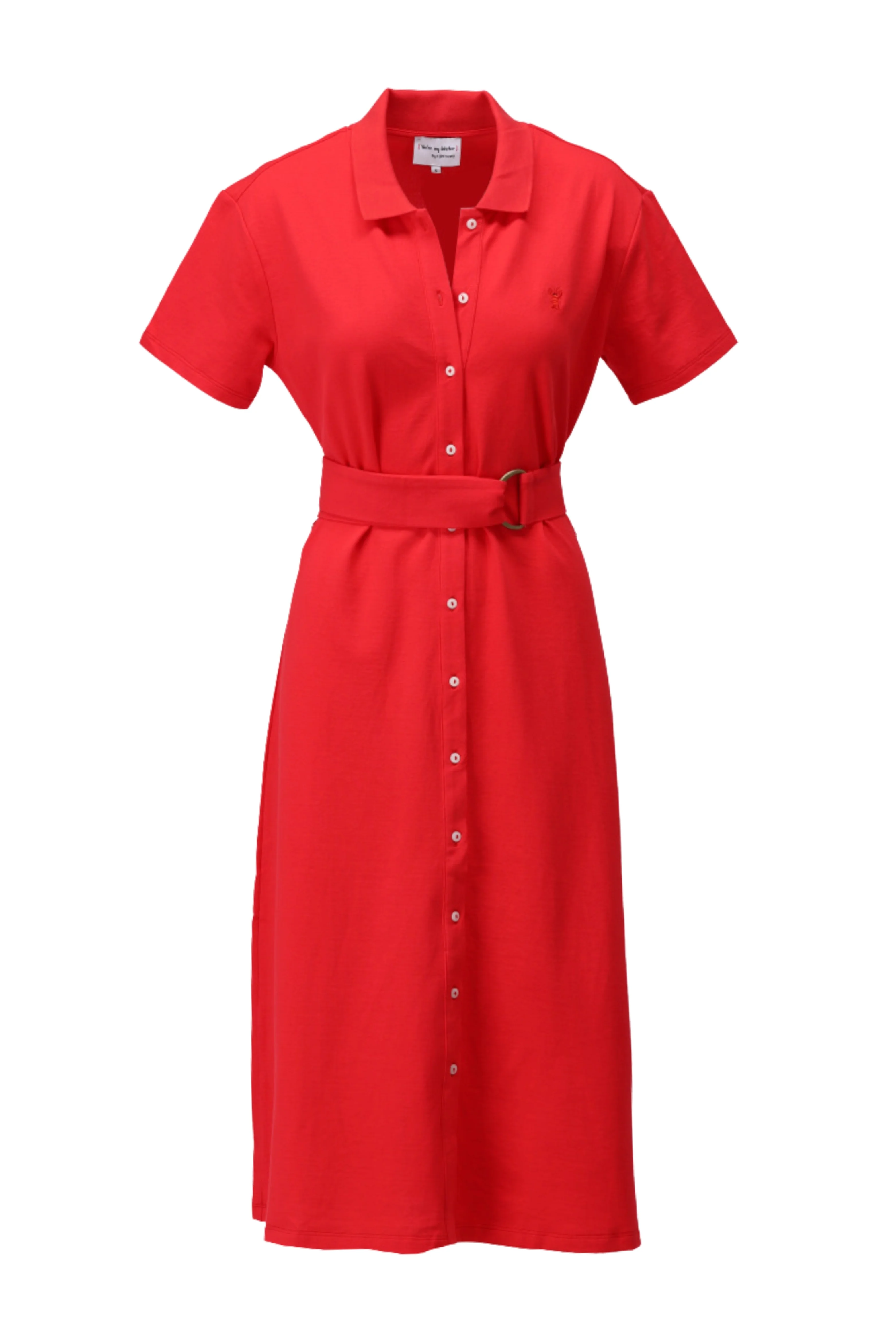 Jurk Midi Polo Met Knoopjes Tomato C757L - Image 3